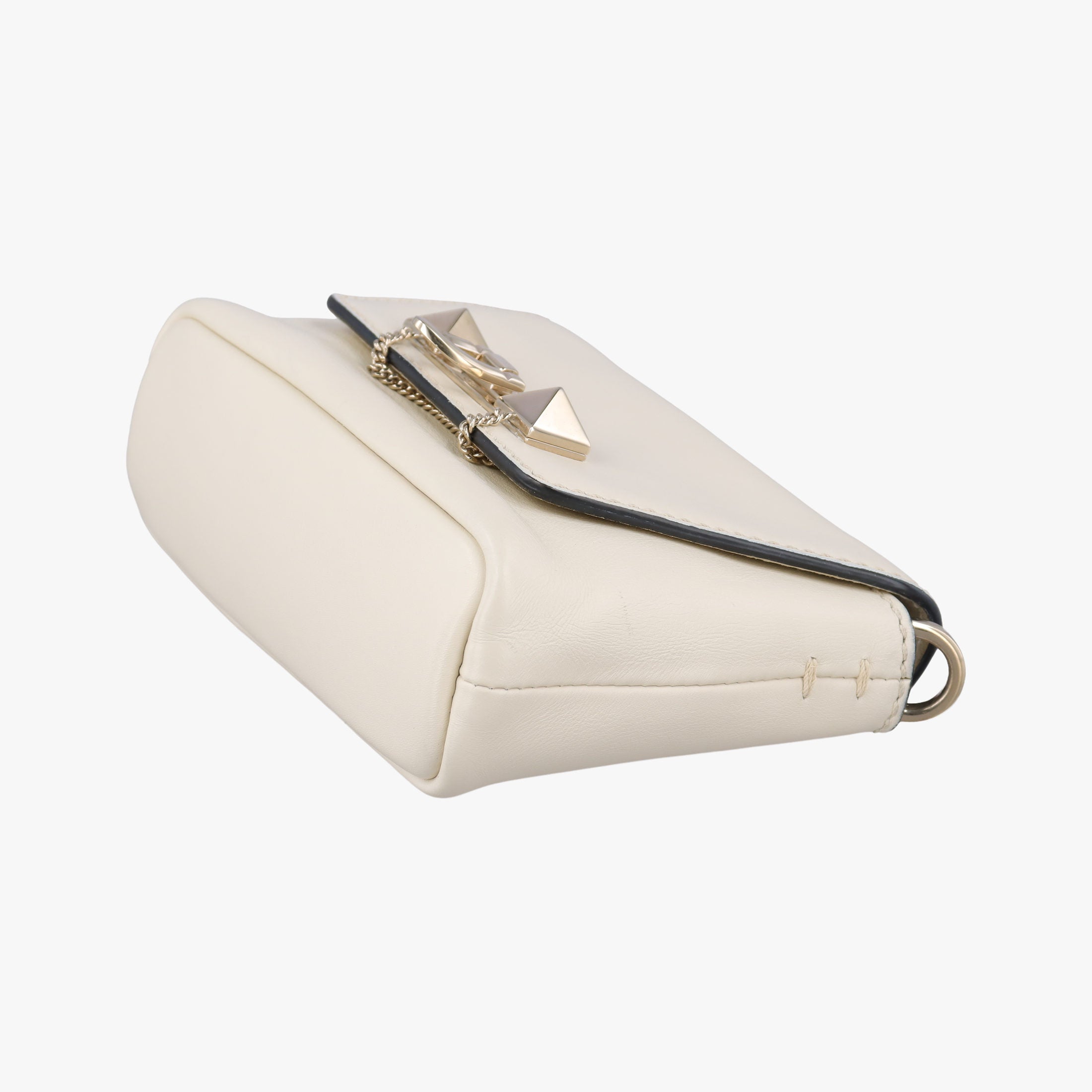 Pre-owned Valentino Rockstud Ivory  Nappa Leather   shoulderbag | stylenewstar