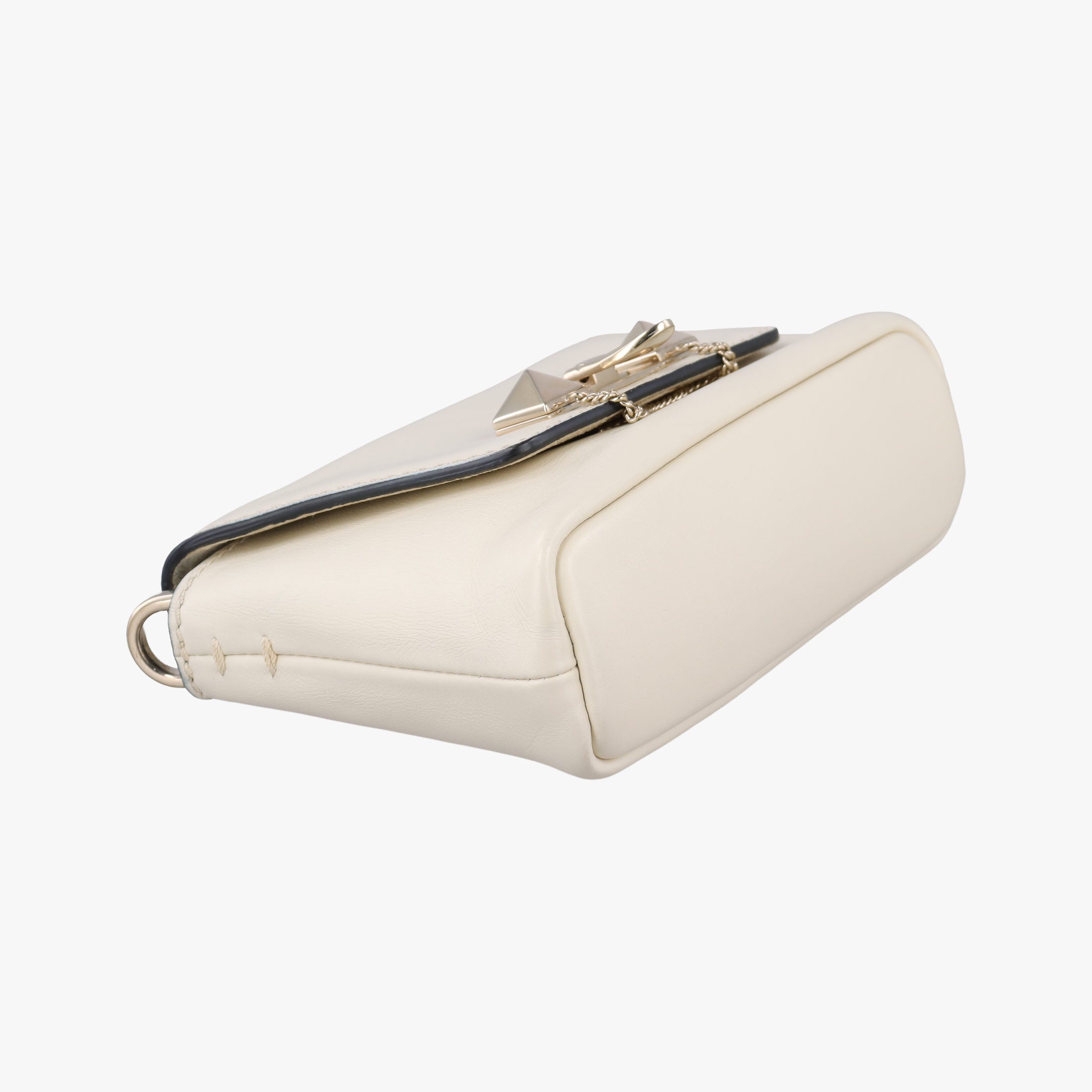Pre-owned Valentino Rockstud Ivory  Nappa Leather   shoulderbag | stylenewstar