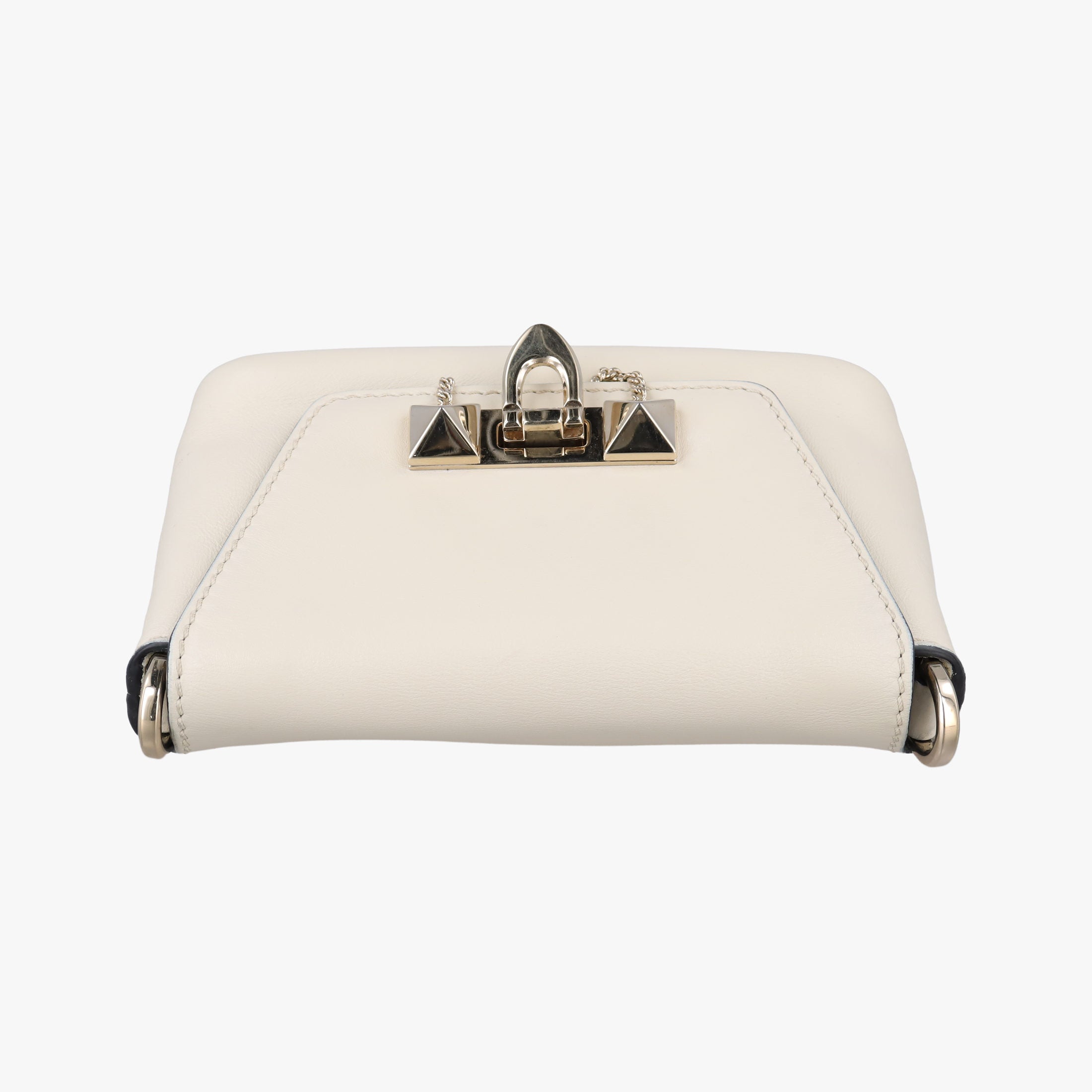 Pre-owned Valentino Rockstud Ivory  Nappa Leather   shoulderbag | stylenewstar