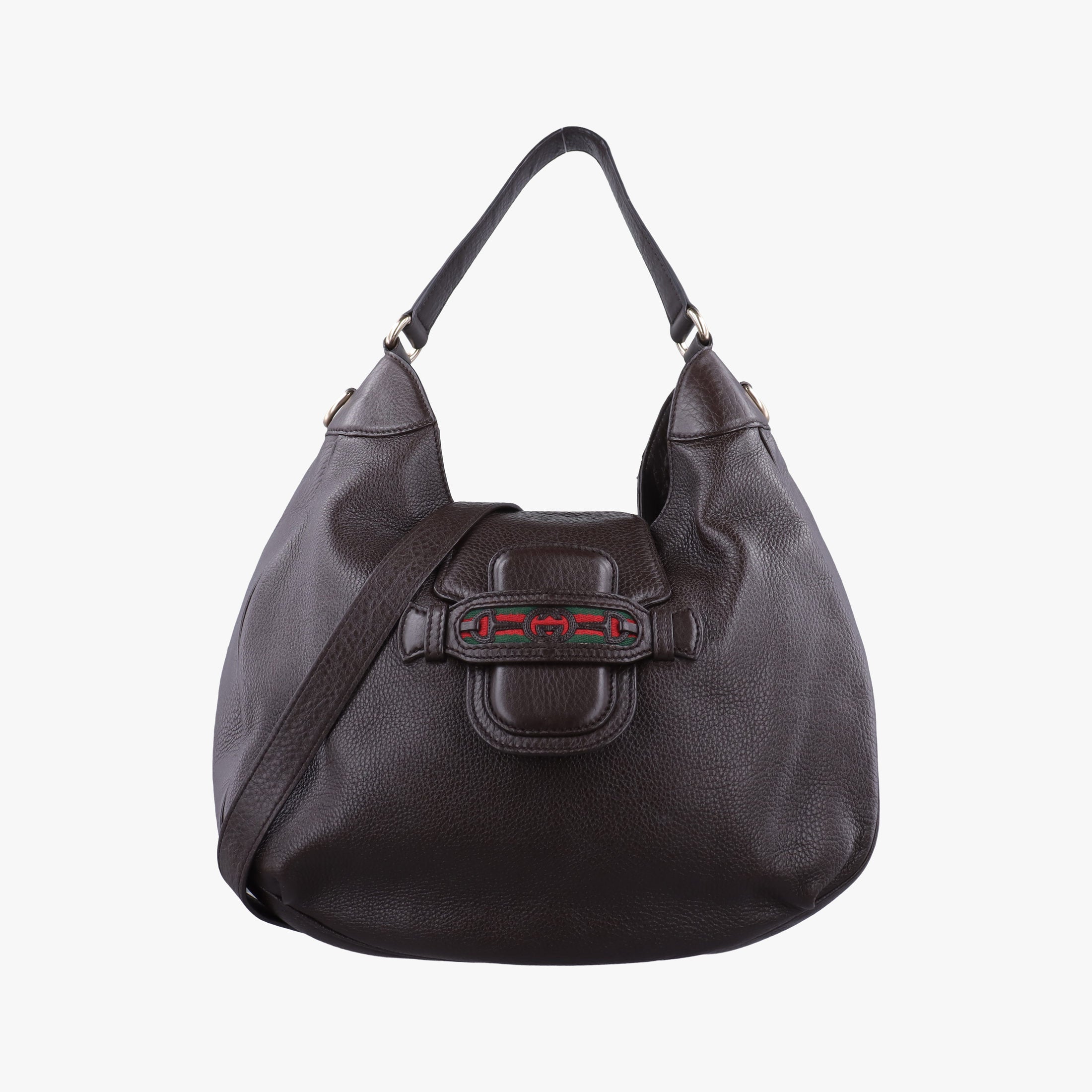 Vintage Gucci Dressage Web Hobo Brown leather 296851 shoulderbag | stylenewstar