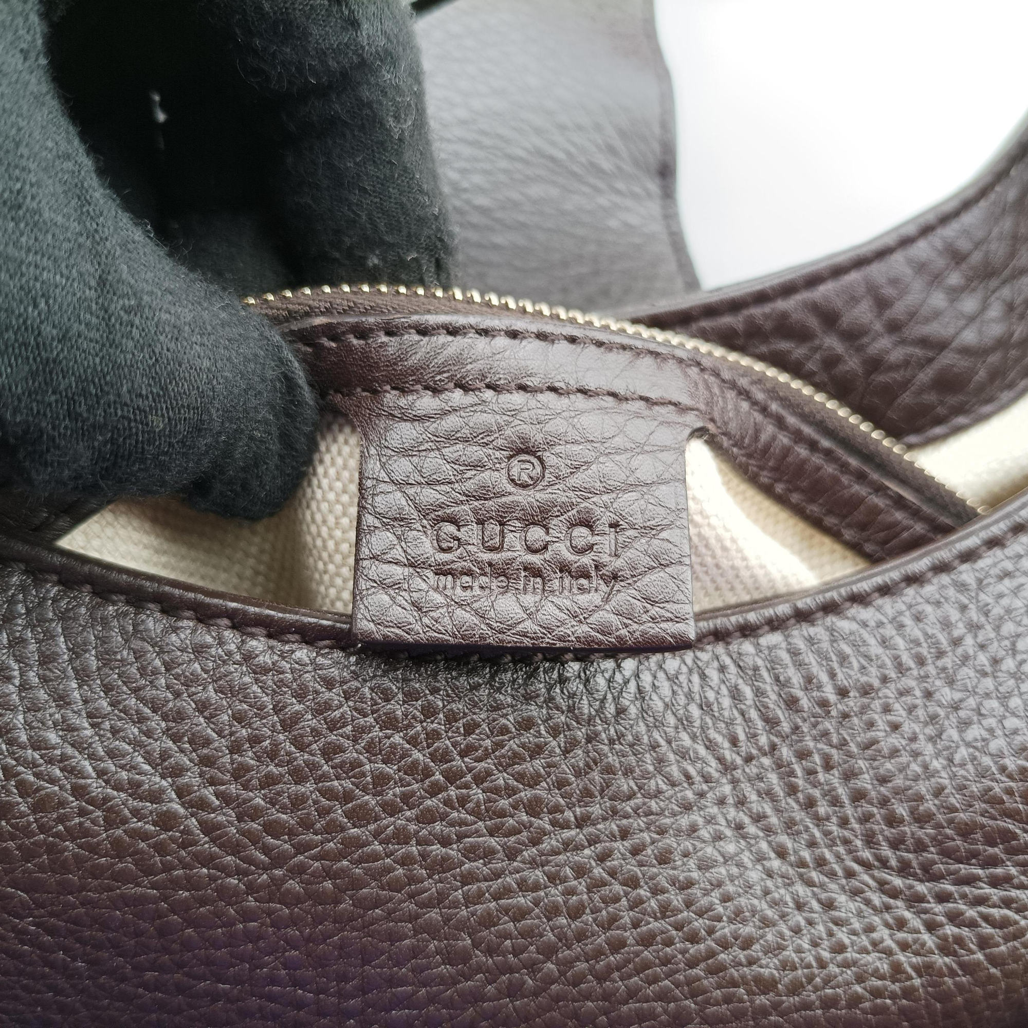 Vintage Gucci Dressage Web Hobo Brown leather 296851 shoulderbag | stylenewstar