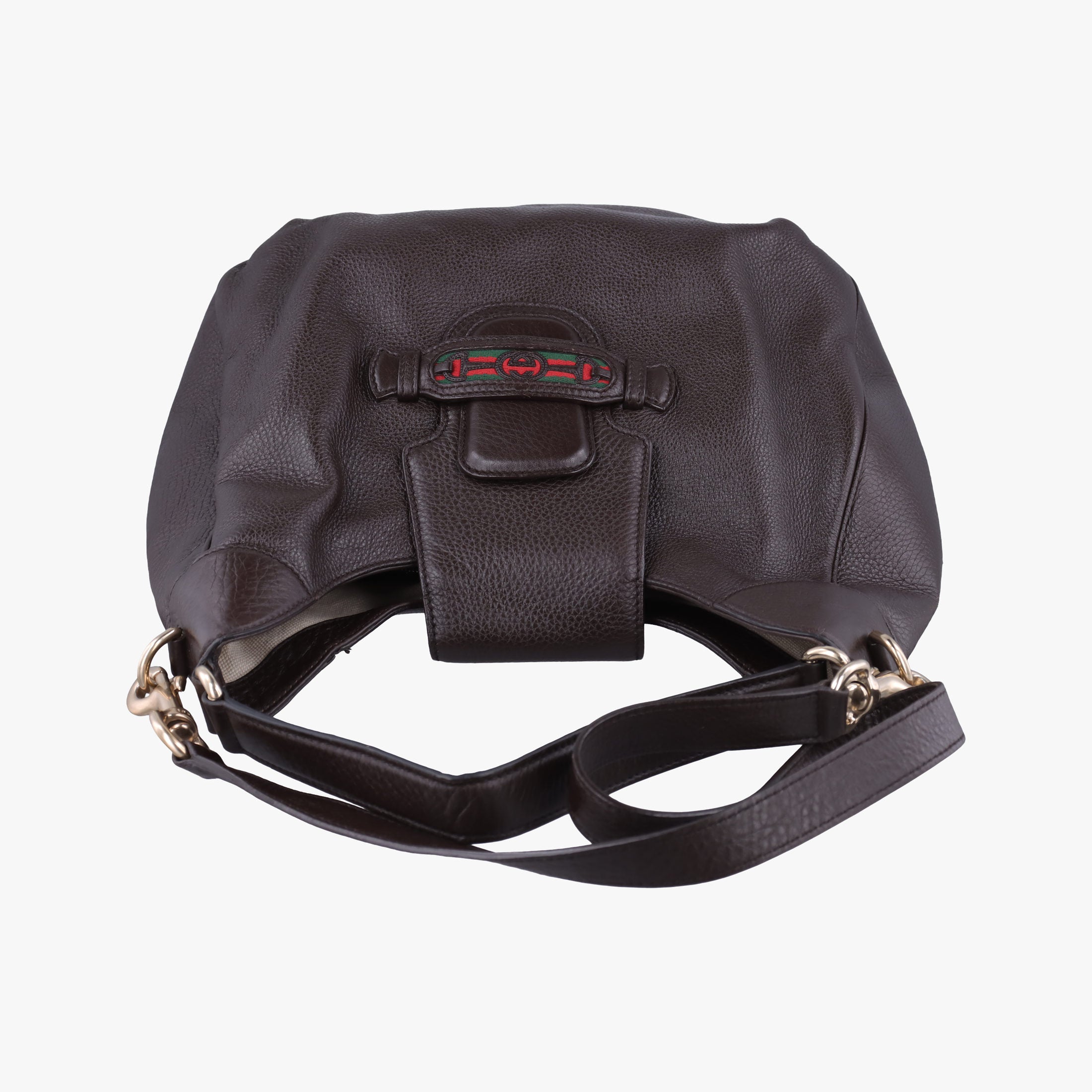 Vintage Gucci Dressage Web Hobo Brown leather 296851 shoulderbag | stylenewstar