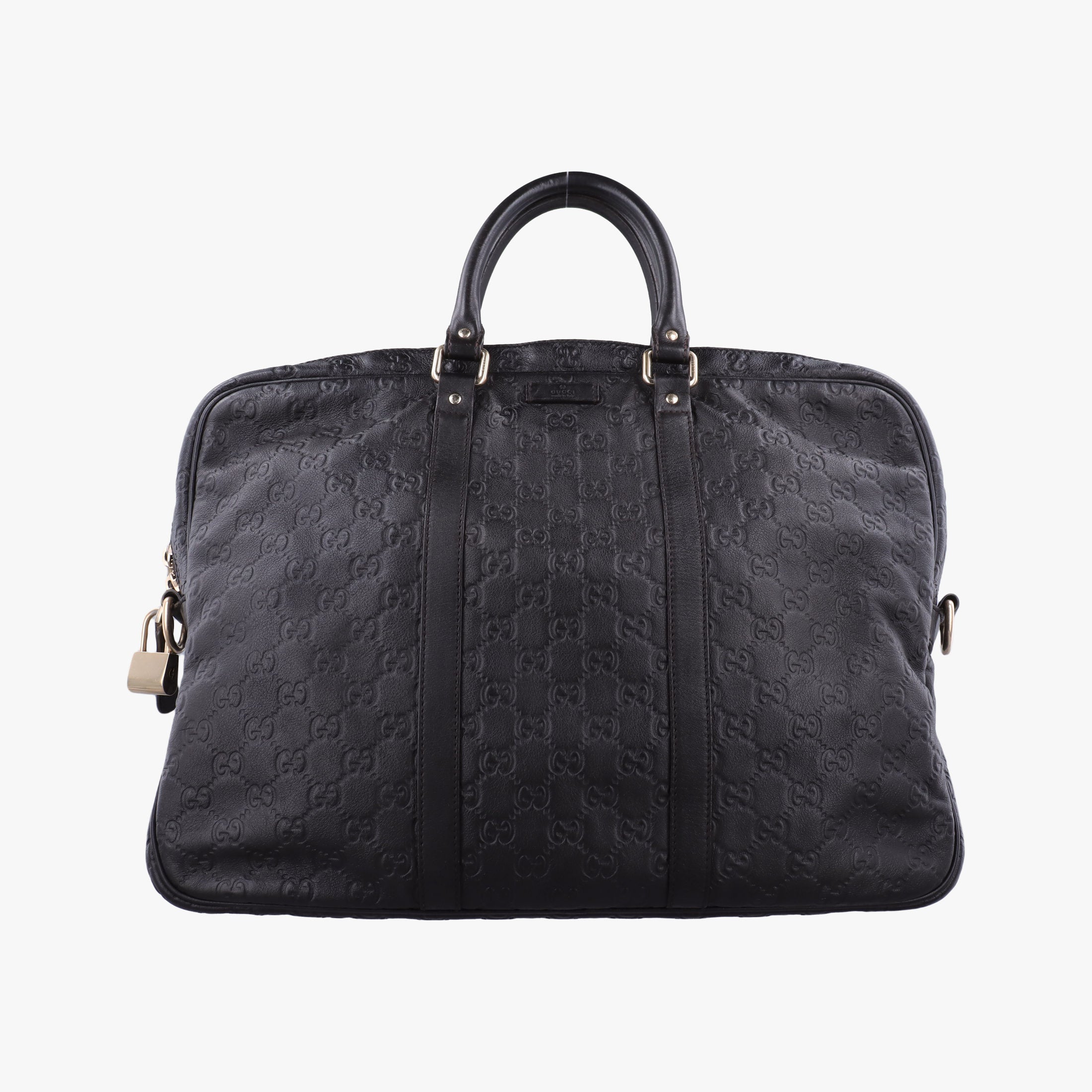 Pre-owned Gucci Guccissima Black Leather 208463 handbag | stylenewstar