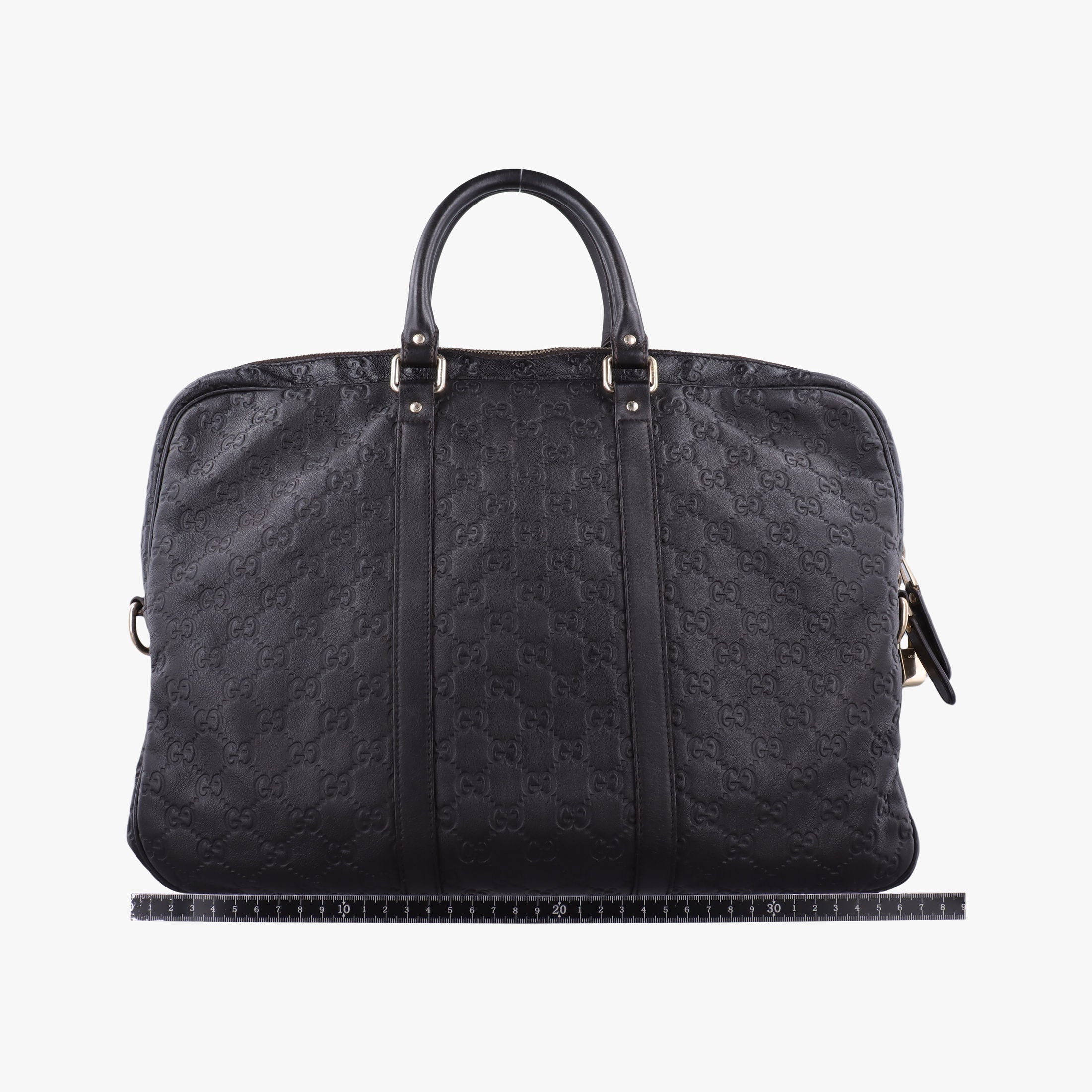 Pre-owned Gucci Guccissima Black Leather 208463 handbag | stylenewstar