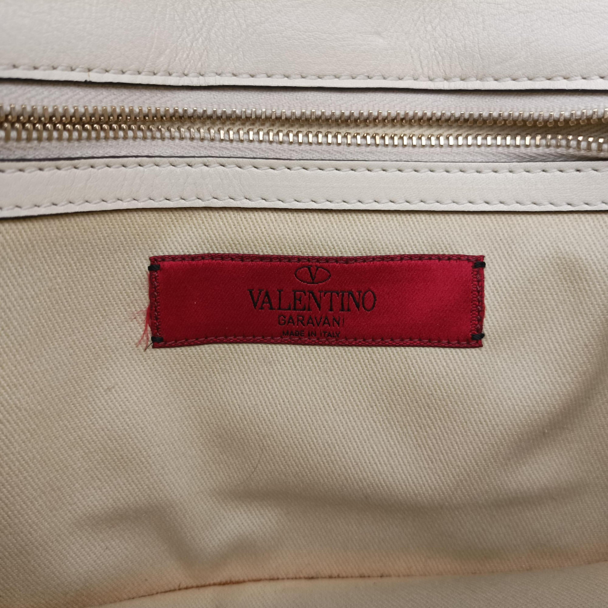 Secondhand Valentino Rockstud Glam Lock yellow×white Leather  shoulderbag | stylenewstar