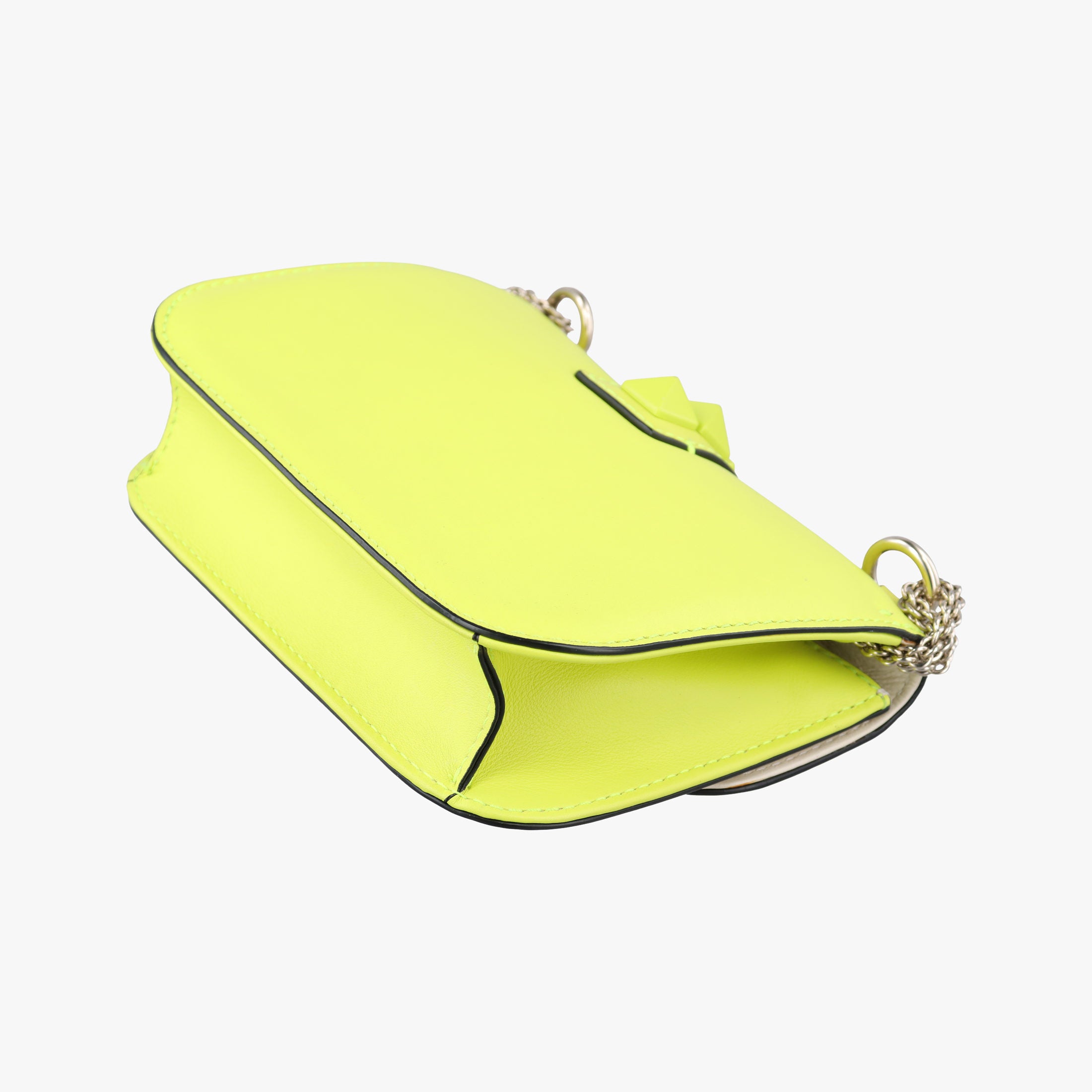 Secondhand Valentino Rockstud Glam Lock yellow×white Leather  shoulderbag | stylenewstar