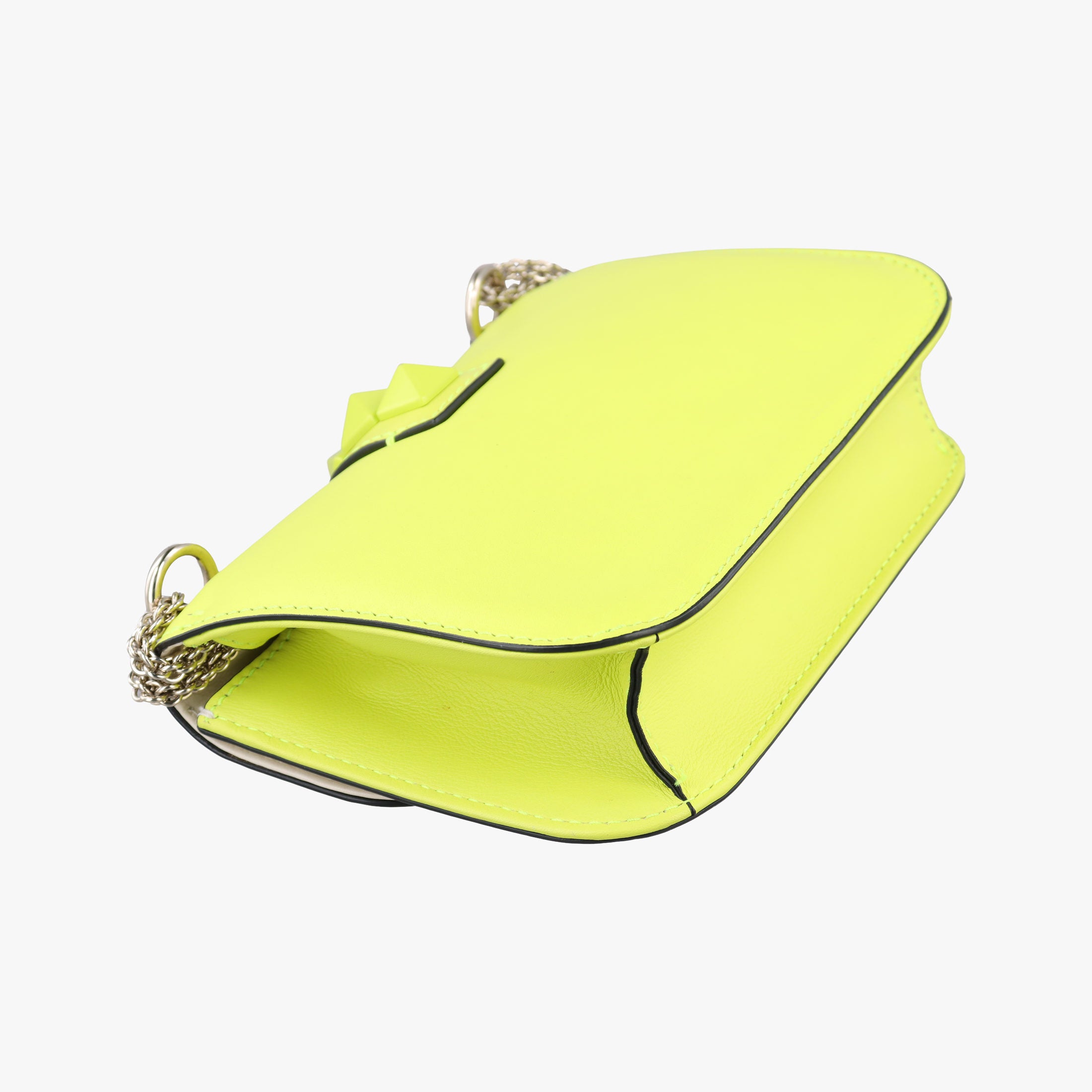 Secondhand Valentino Rockstud Glam Lock yellow×white Leather  shoulderbag | stylenewstar