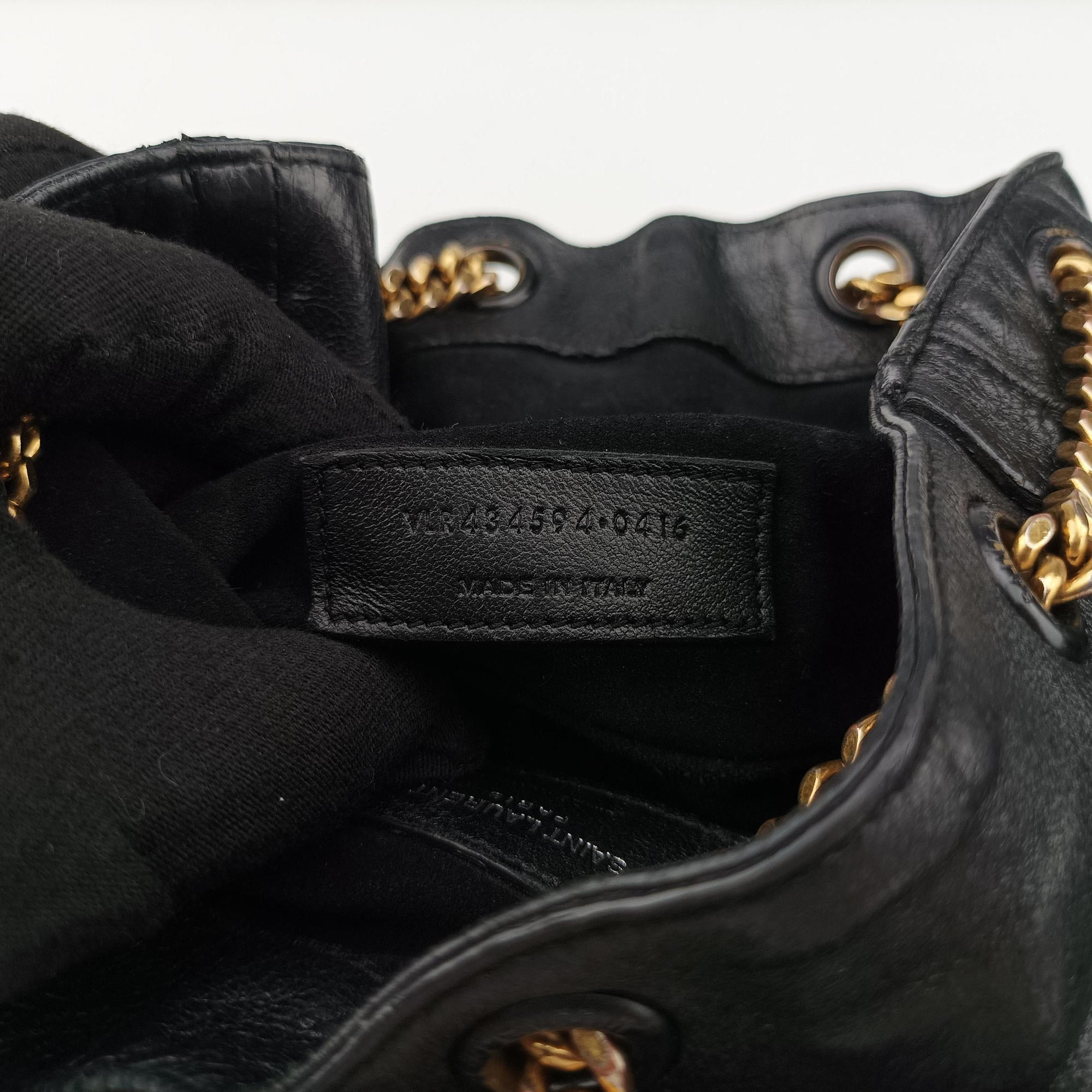 Pre-owned Yves Saint Laurent Festival Fringed Black Leather 434594 shoulderbag | stylenewstar
