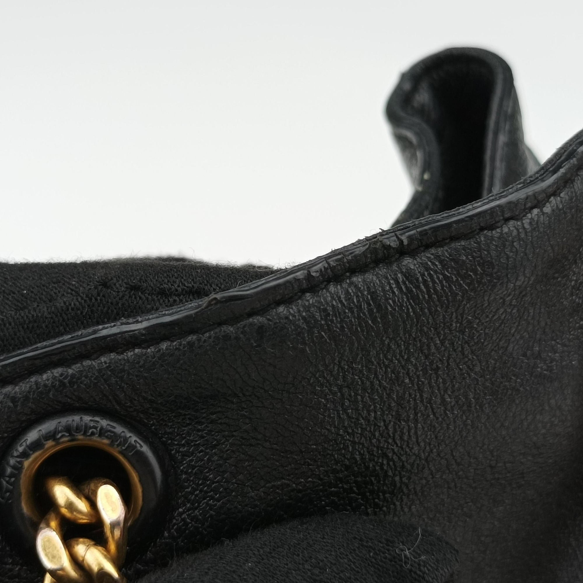 Pre-owned Yves Saint Laurent Festival Fringed Black Leather 434594 shoulderbag | stylenewstar
