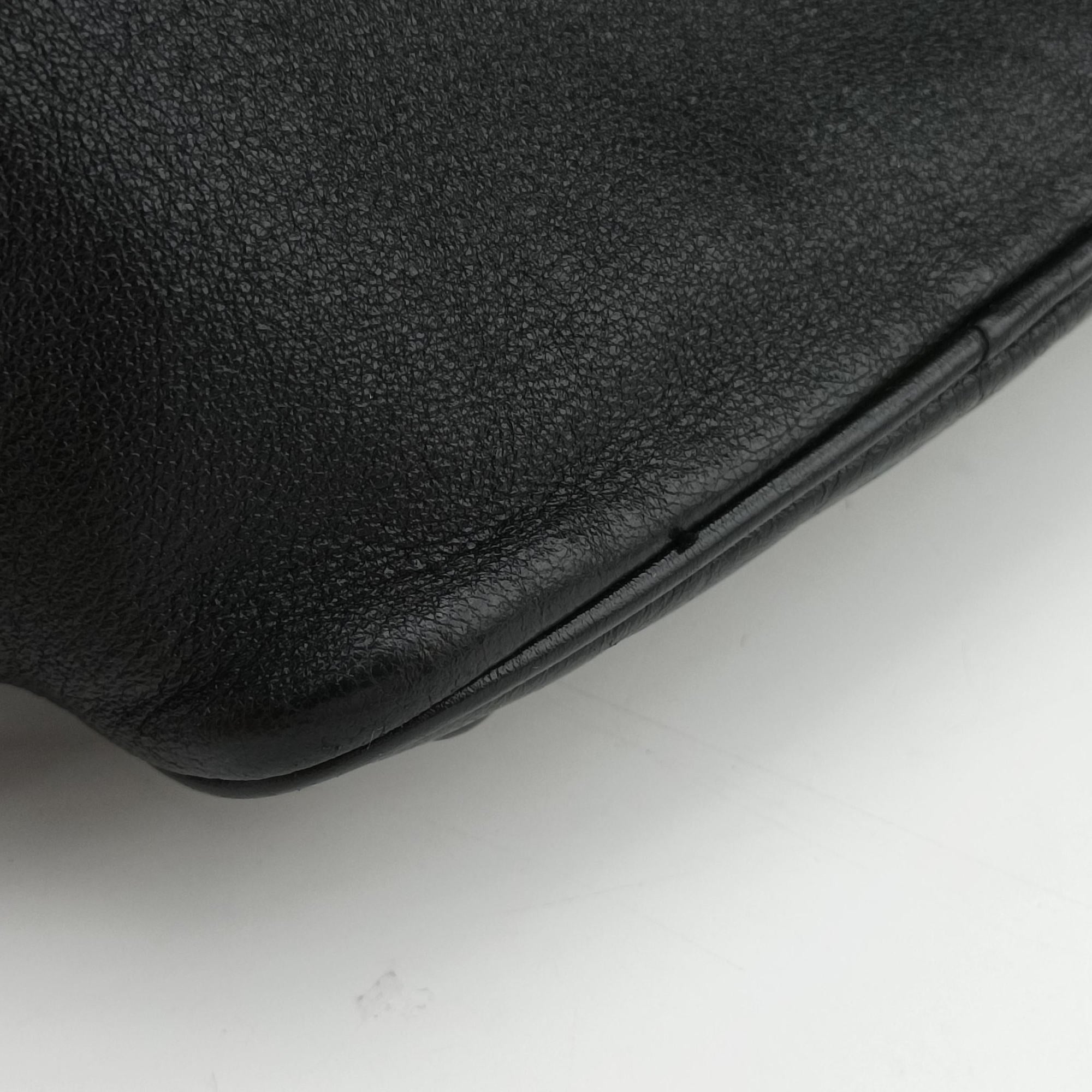 Pre-owned Yves Saint Laurent Festival Fringed Black Leather 434594 shoulderbag | stylenewstar