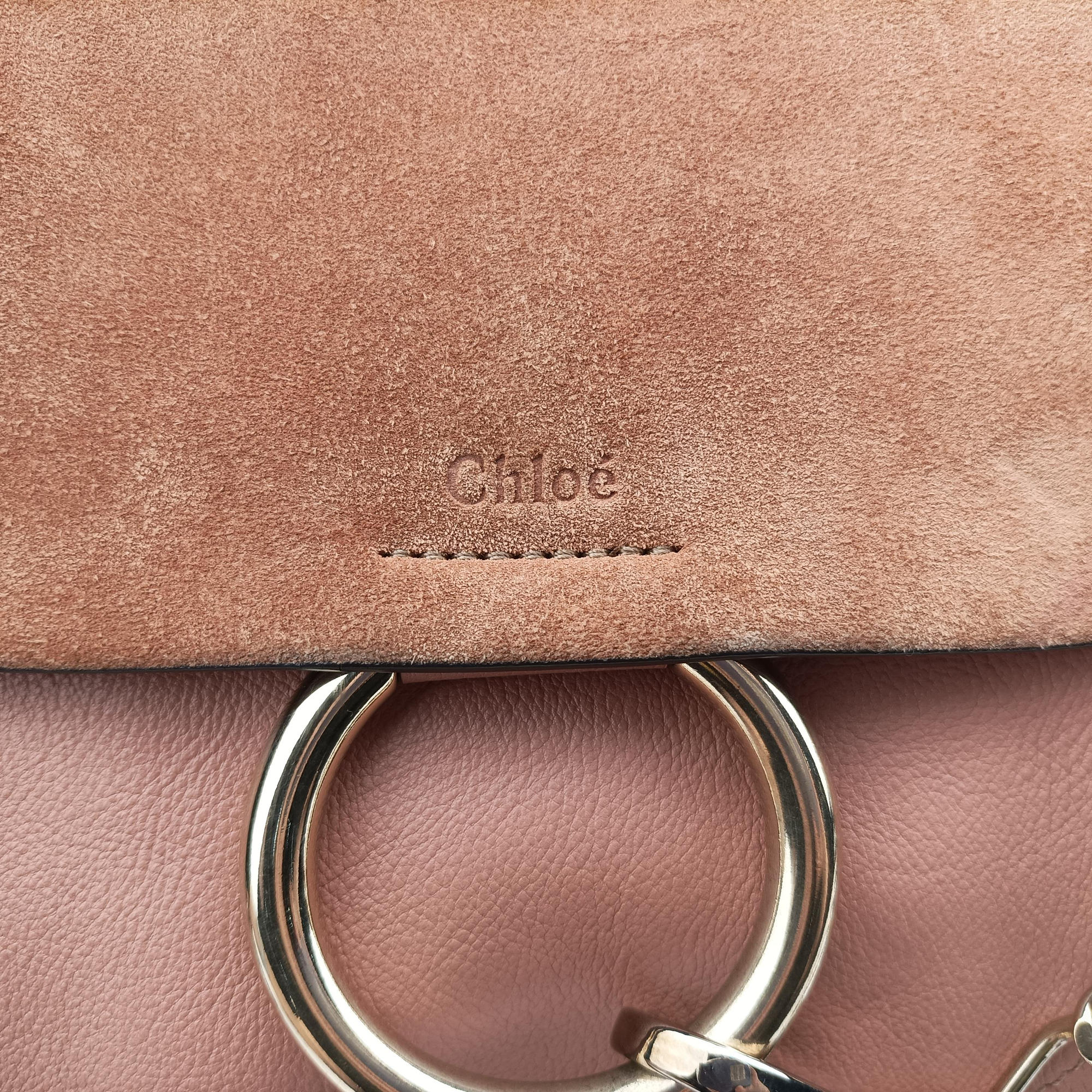 Pre-owned Chloe FAYE mini Brown Suede × leather  backpack/rucksack | stylenewstar