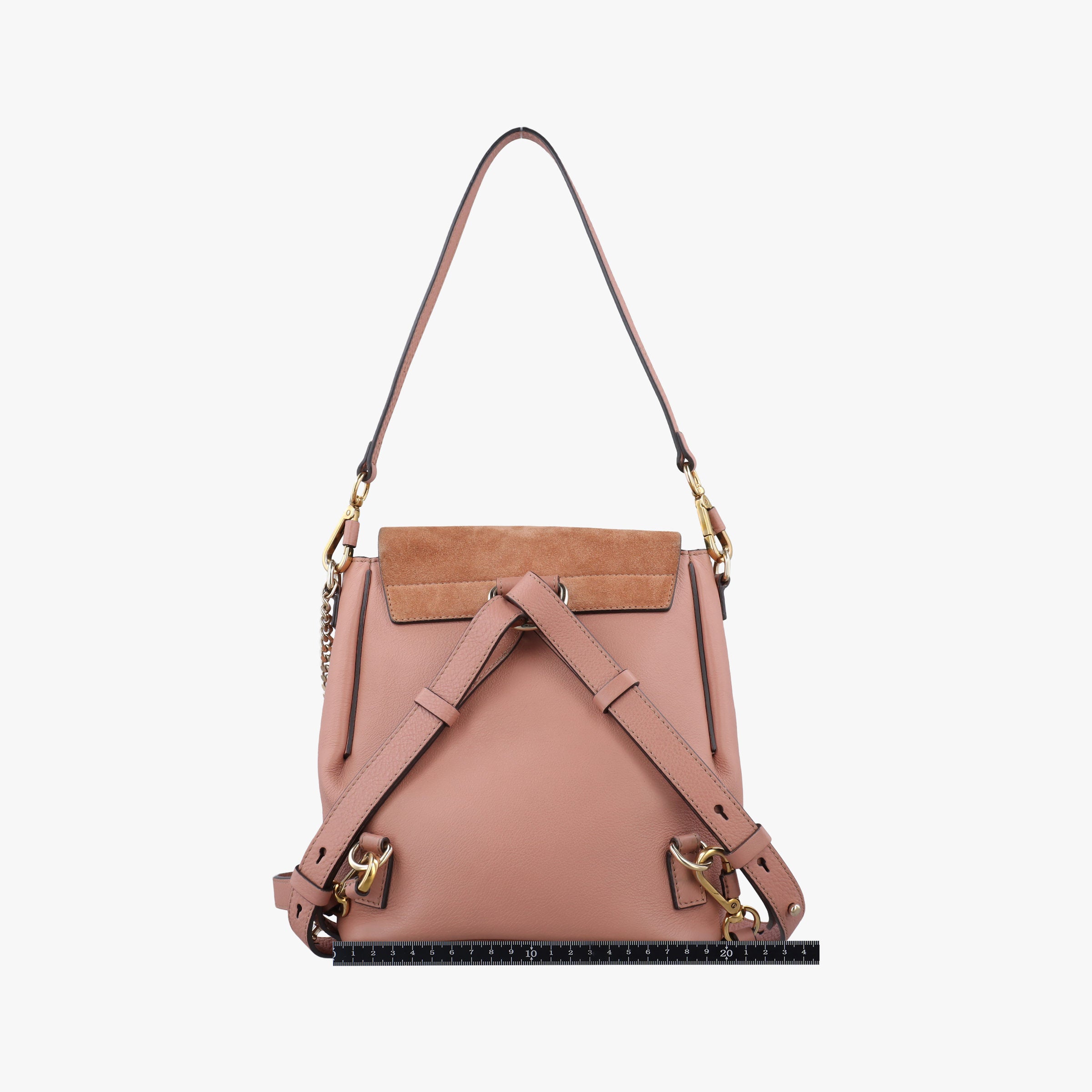 Pre-owned Chloe FAYE mini Brown Suede × leather  backpack/rucksack | stylenewstar