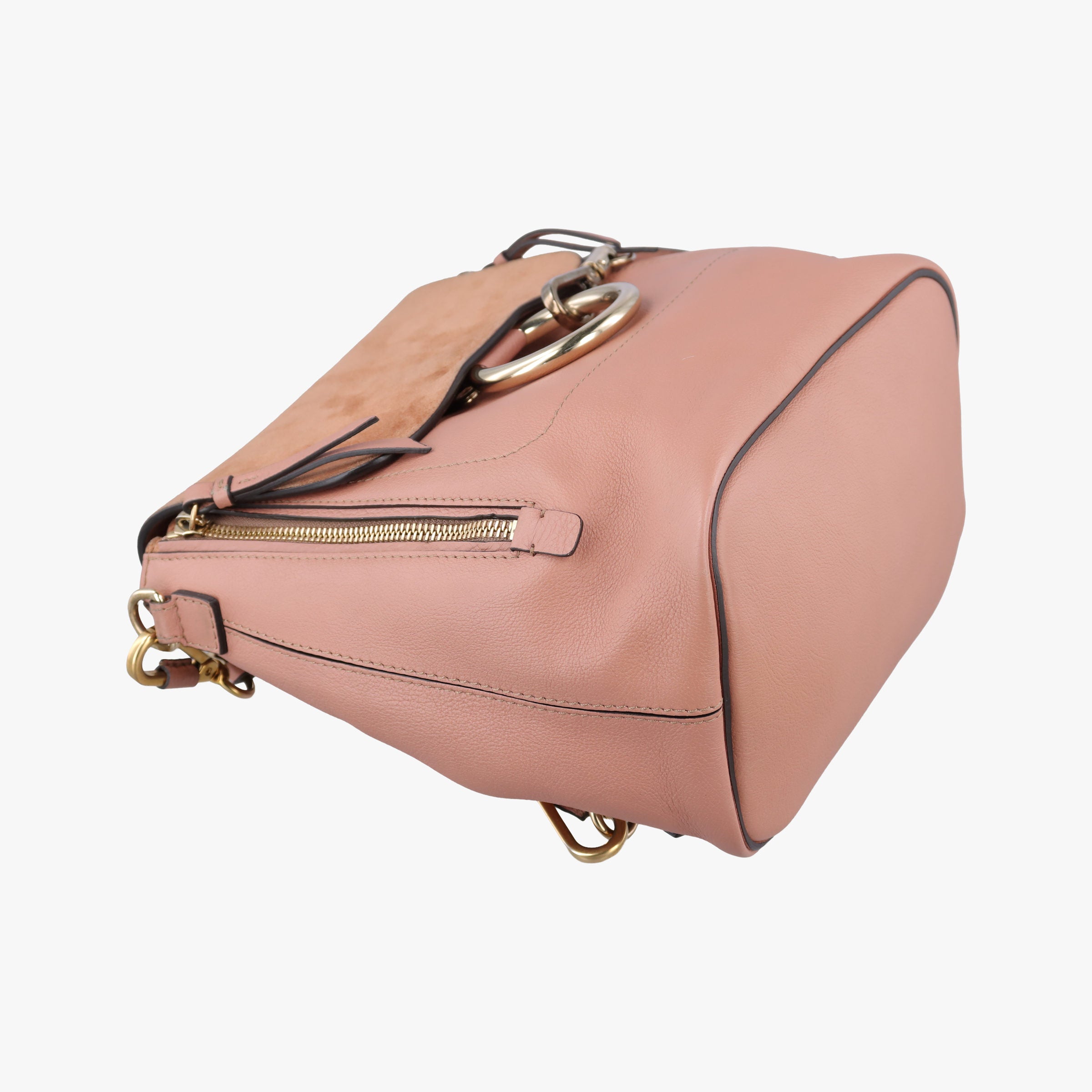 Pre-owned Chloe FAYE mini Brown Suede × leather  backpack/rucksack | stylenewstar