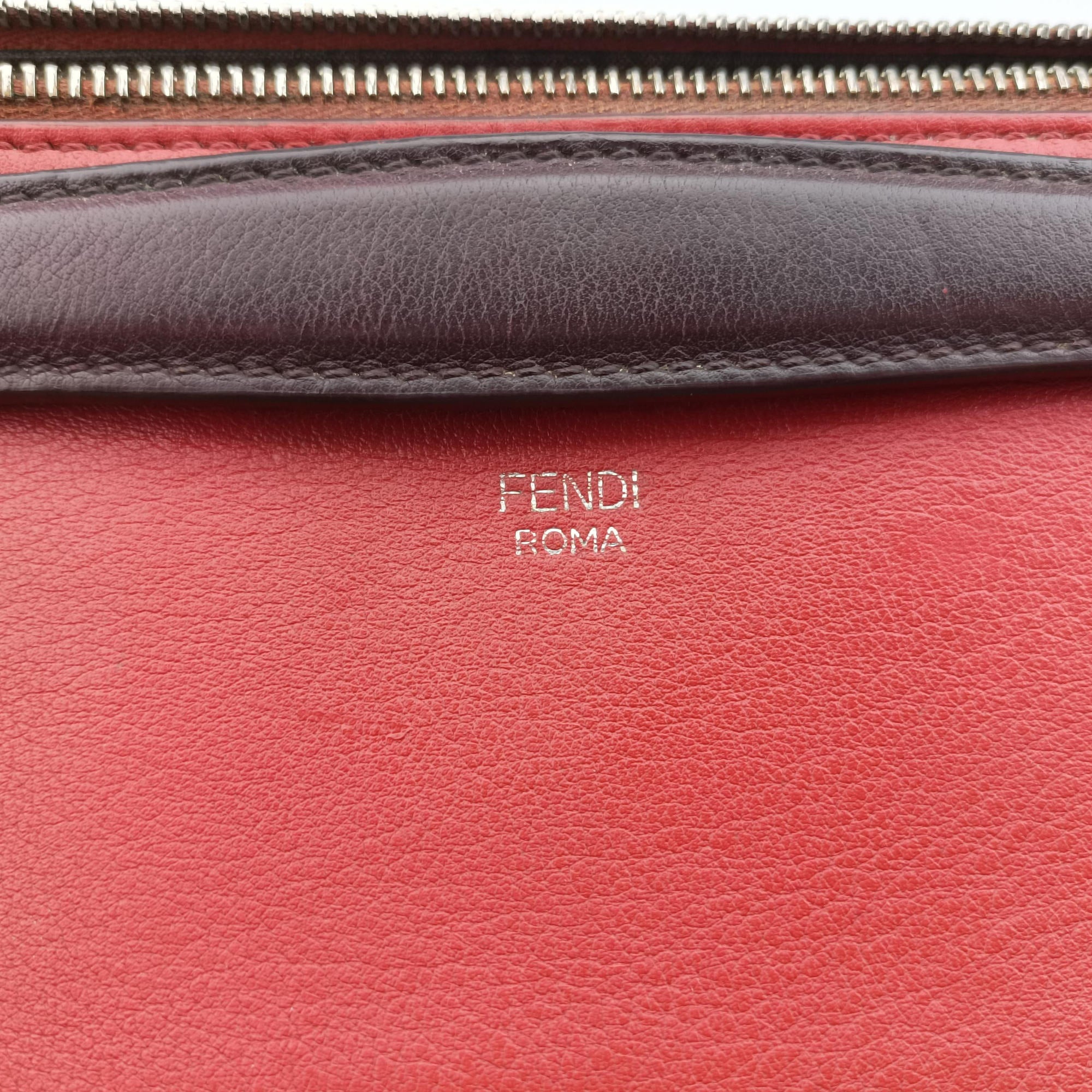 Pre-owned Fendi Small By The Way Red Leather 8BL124 shoulderbag | stylenewstar