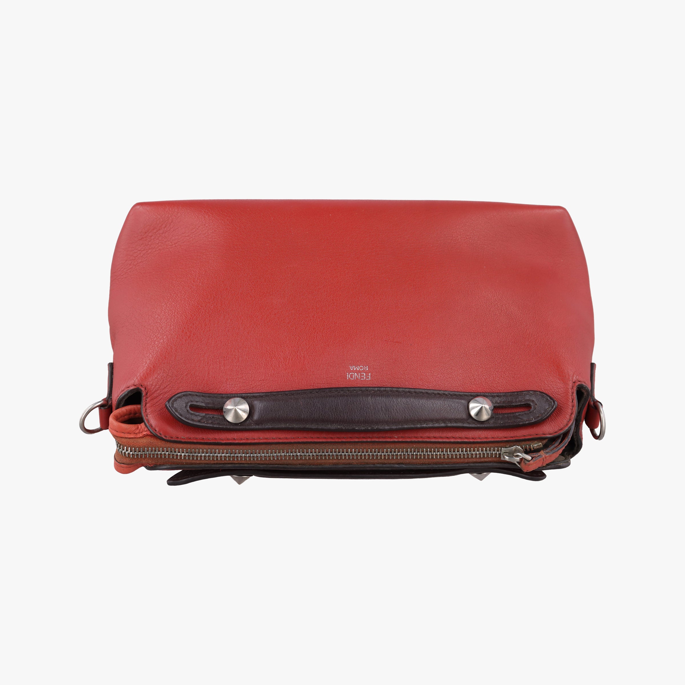 Pre-owned Fendi Small By The Way Red Leather 8BL124 shoulderbag | stylenewstar