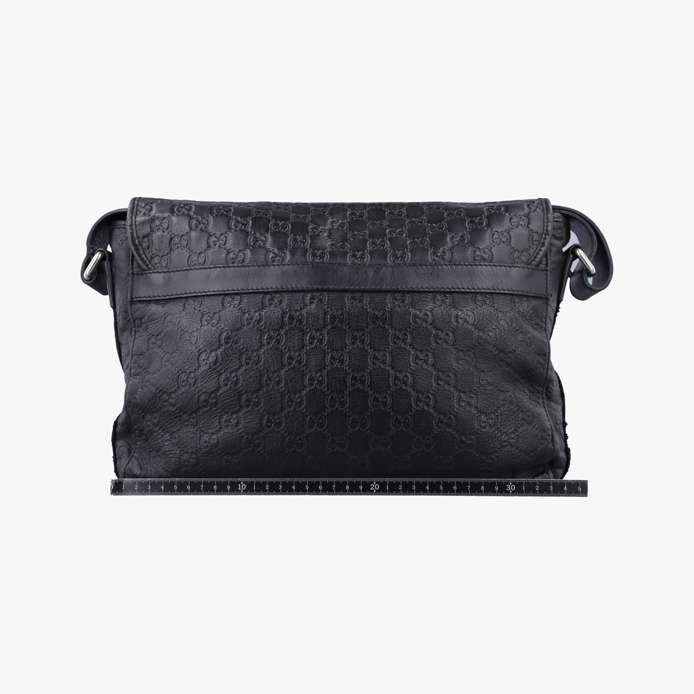 Secondhand Gucci Guccissima Rubber Messenger Black Leather 246067 shoulderbag | stylenewstar