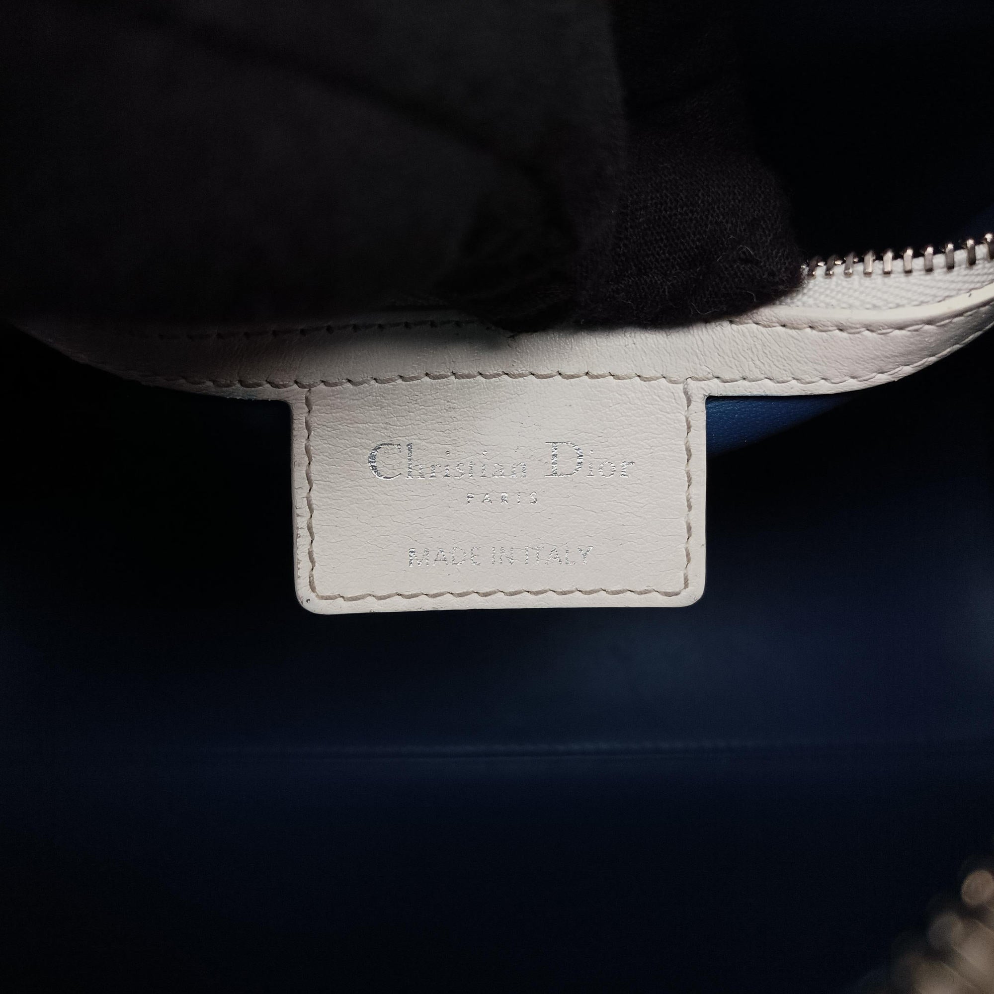 Vintage Christian Dior Lady Dior White leather  handbag | stylenewstar