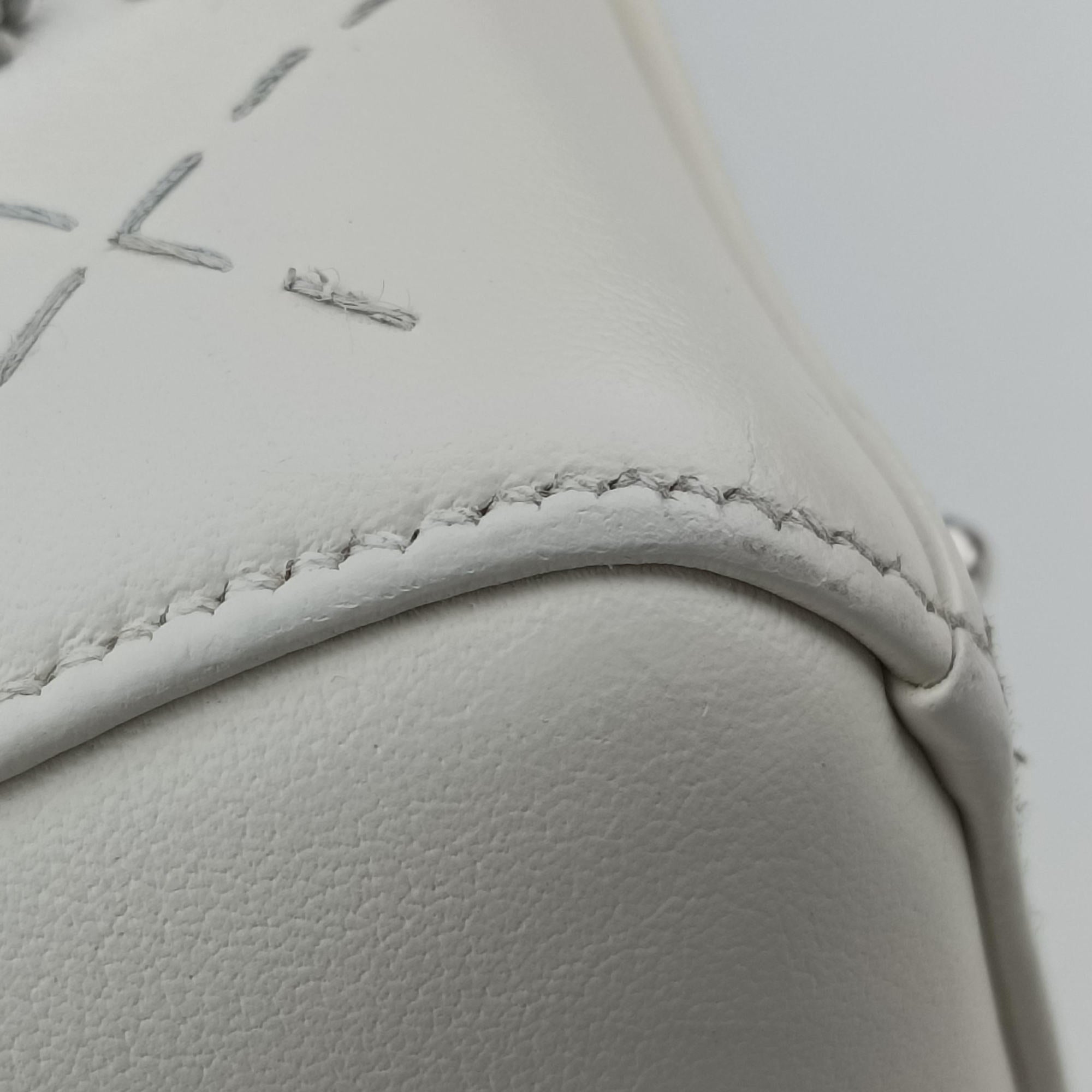 Vintage Christian Dior Lady Dior White leather  handbag | stylenewstar