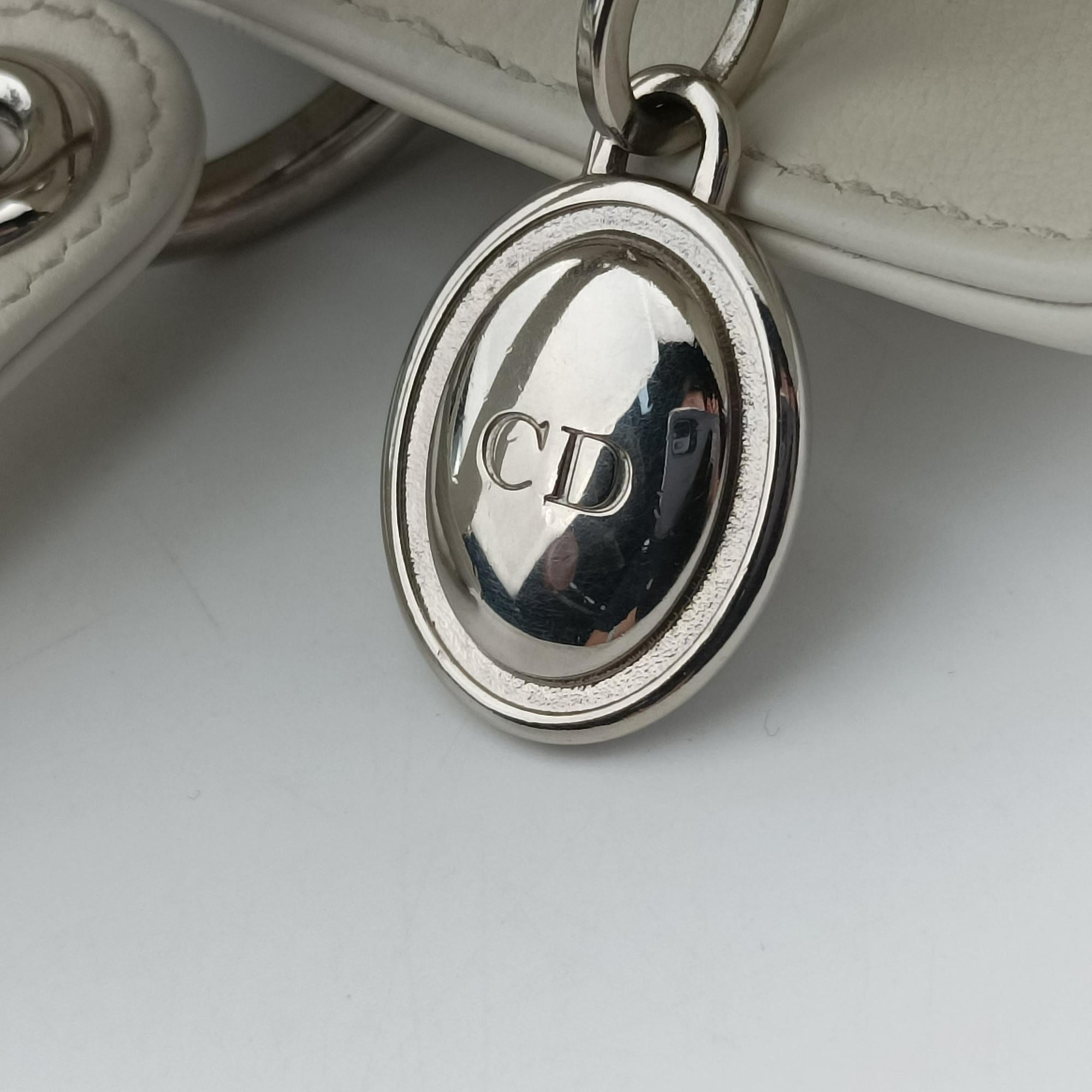 Vintage Christian Dior Lady Dior White leather  handbag | stylenewstar
