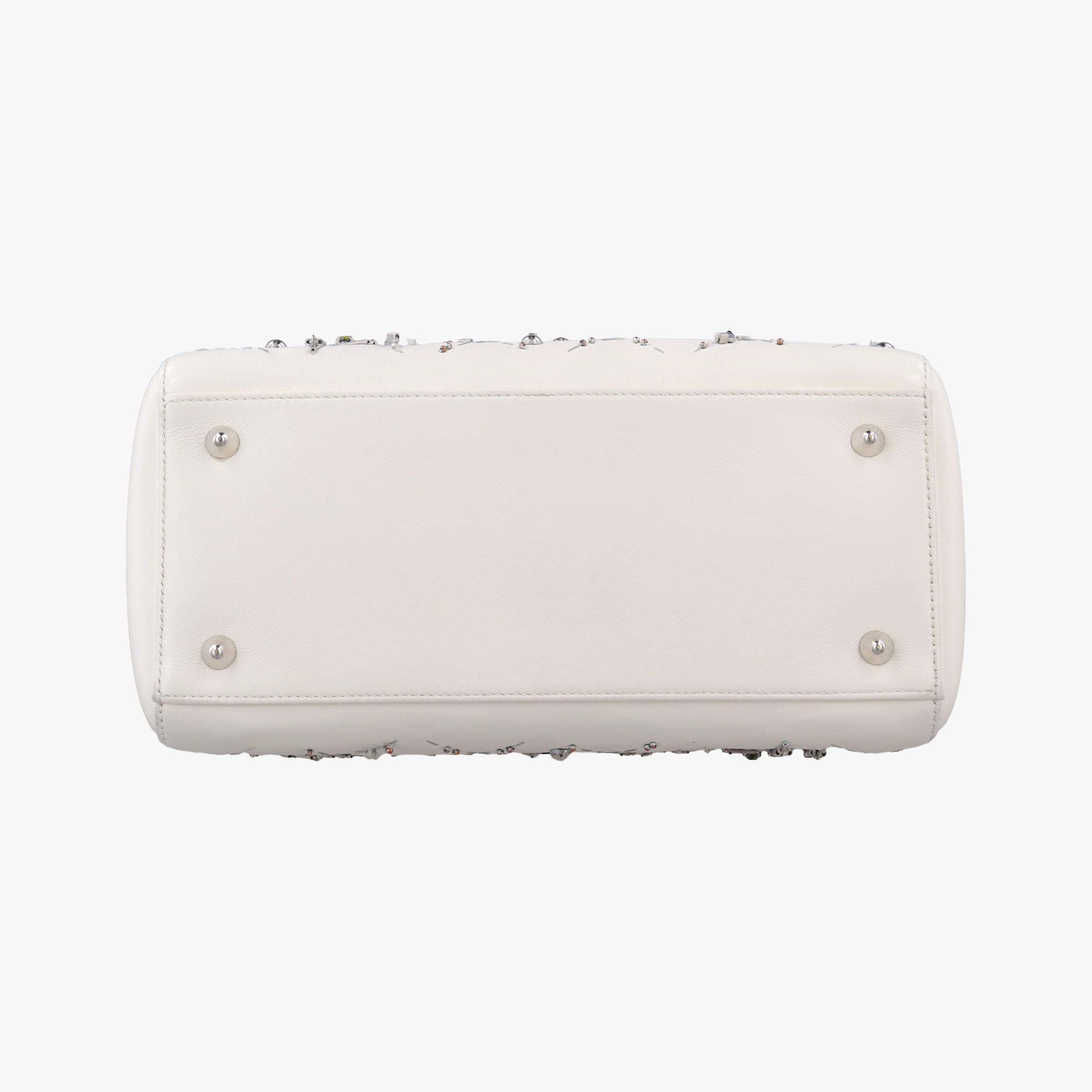 Vintage Christian Dior Lady Dior White leather  handbag | stylenewstar
