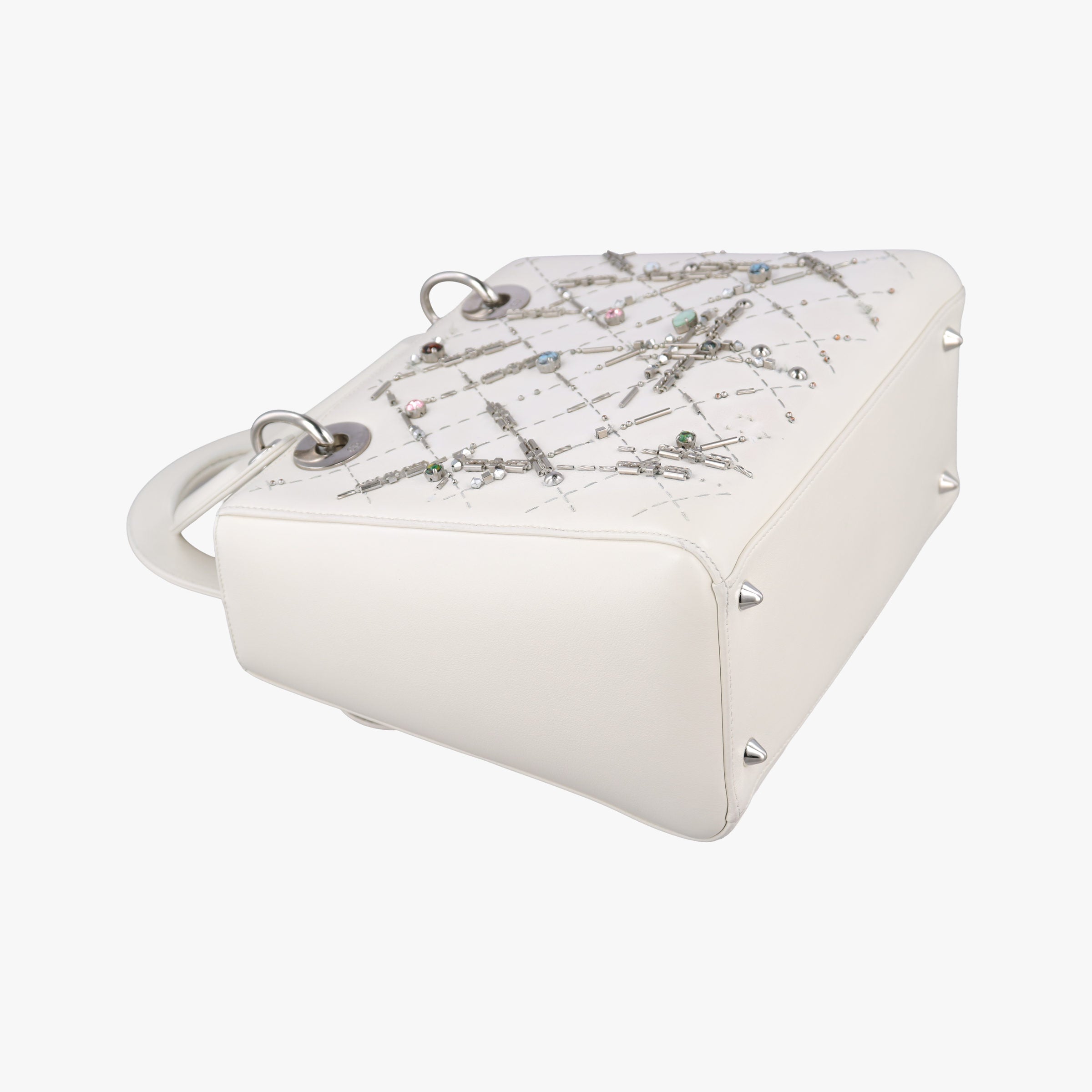 Vintage Christian Dior Lady Dior White leather  handbag | stylenewstar