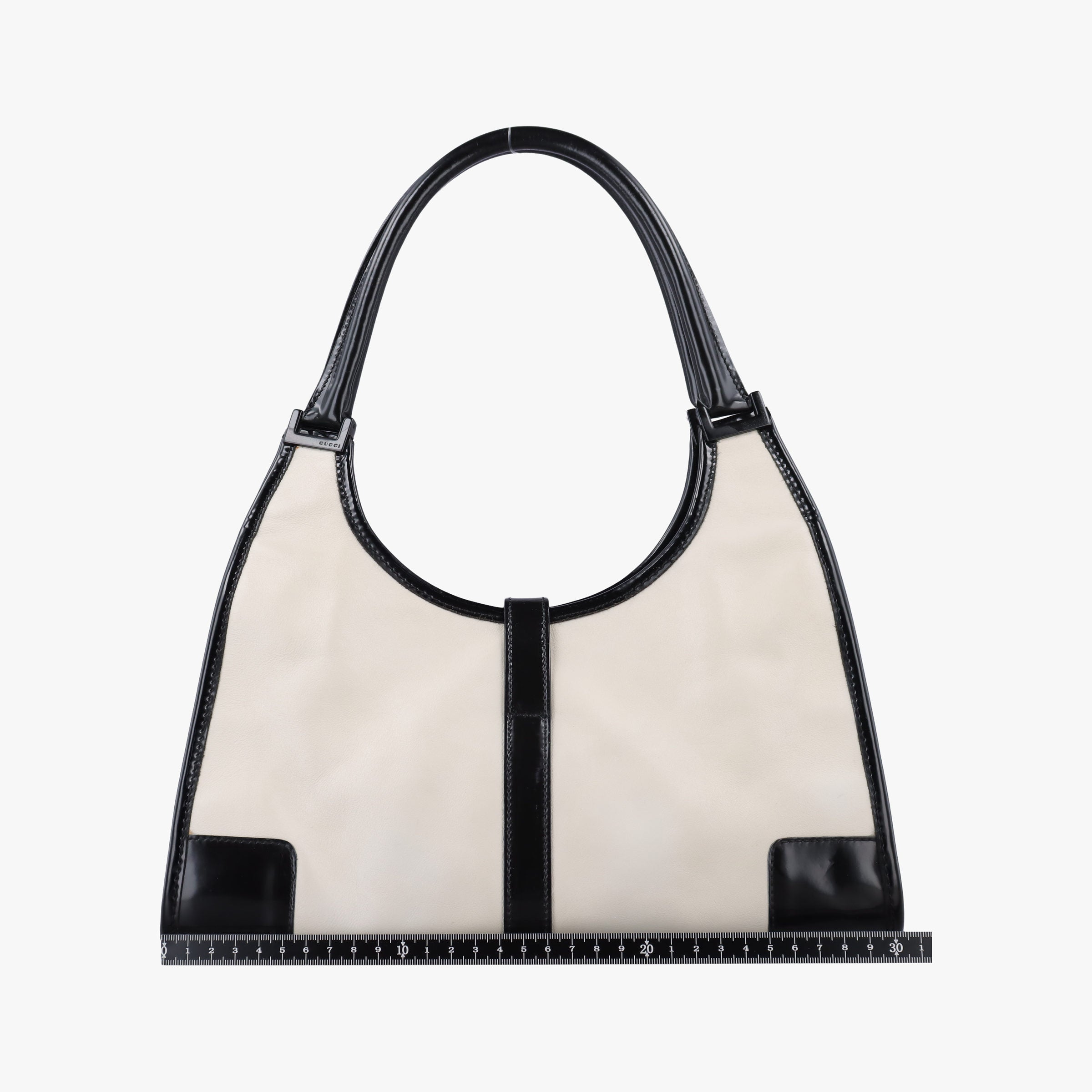 Pre-owned Gucci Jackie White × Black Leather 002.11 shoulderbag | stylenewstar