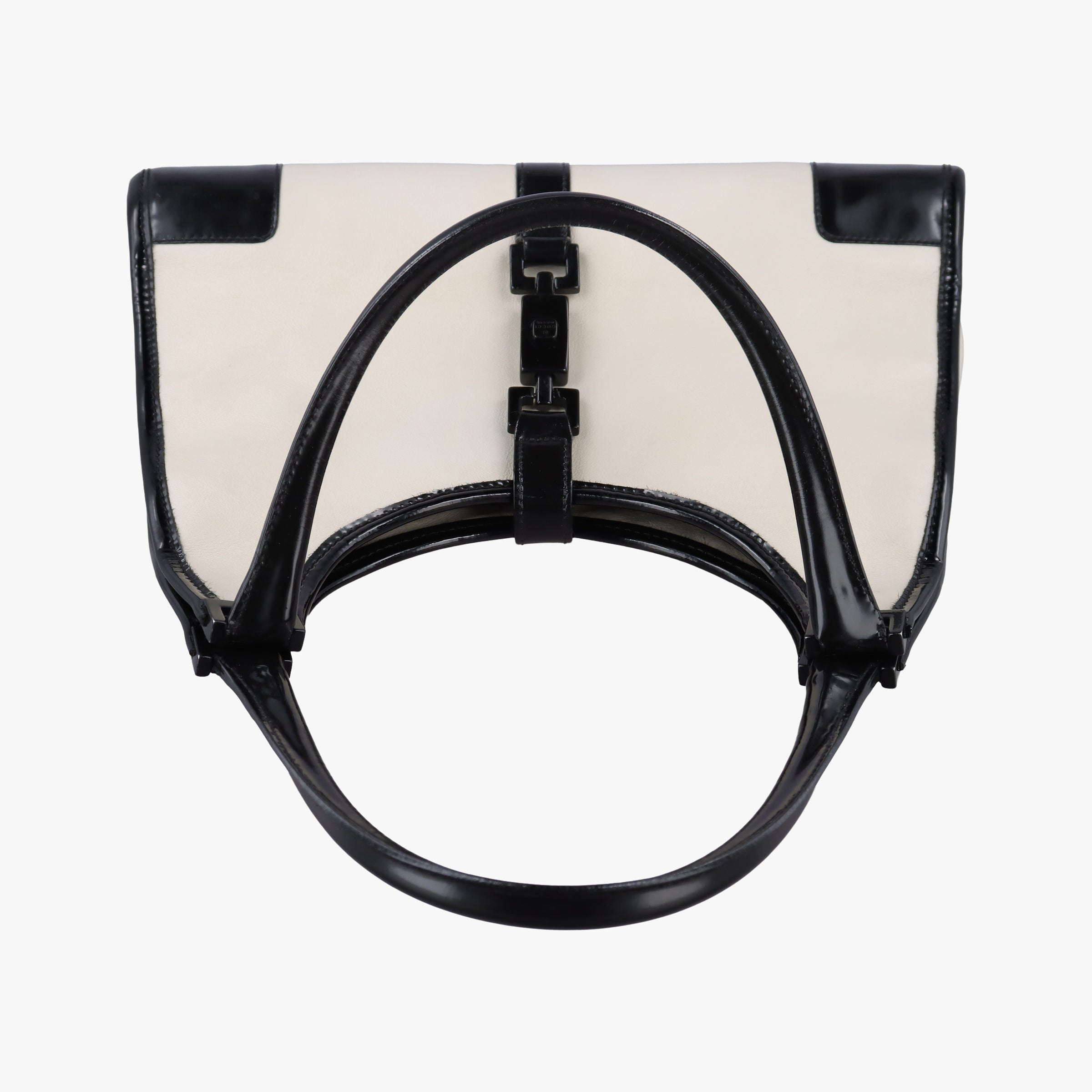 Pre-owned Gucci Jackie White × Black Leather 002.11 shoulderbag | stylenewstar