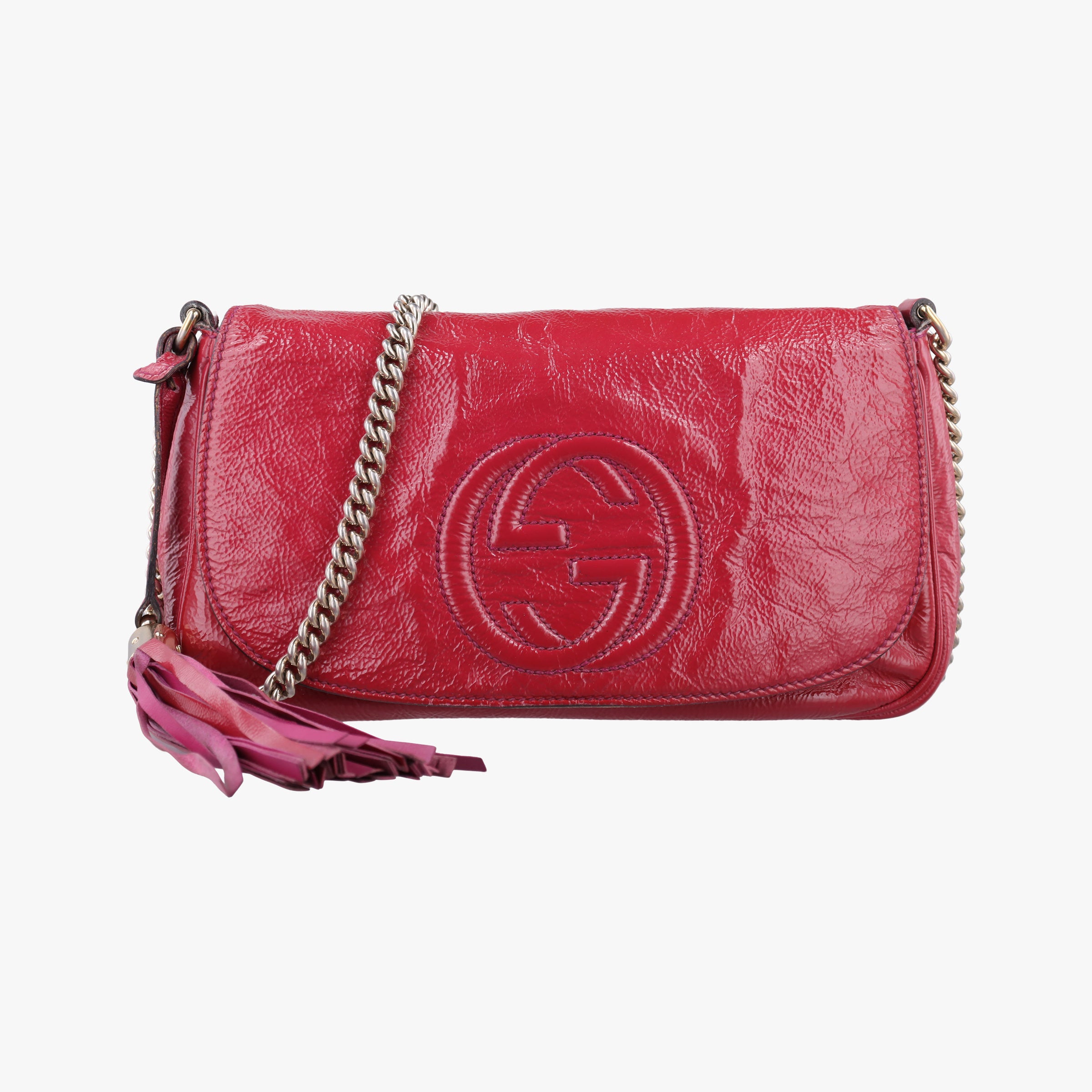 Pre-owned Gucci Soho Rose Patent Leather 336752 shoulderbag | stylenewstar