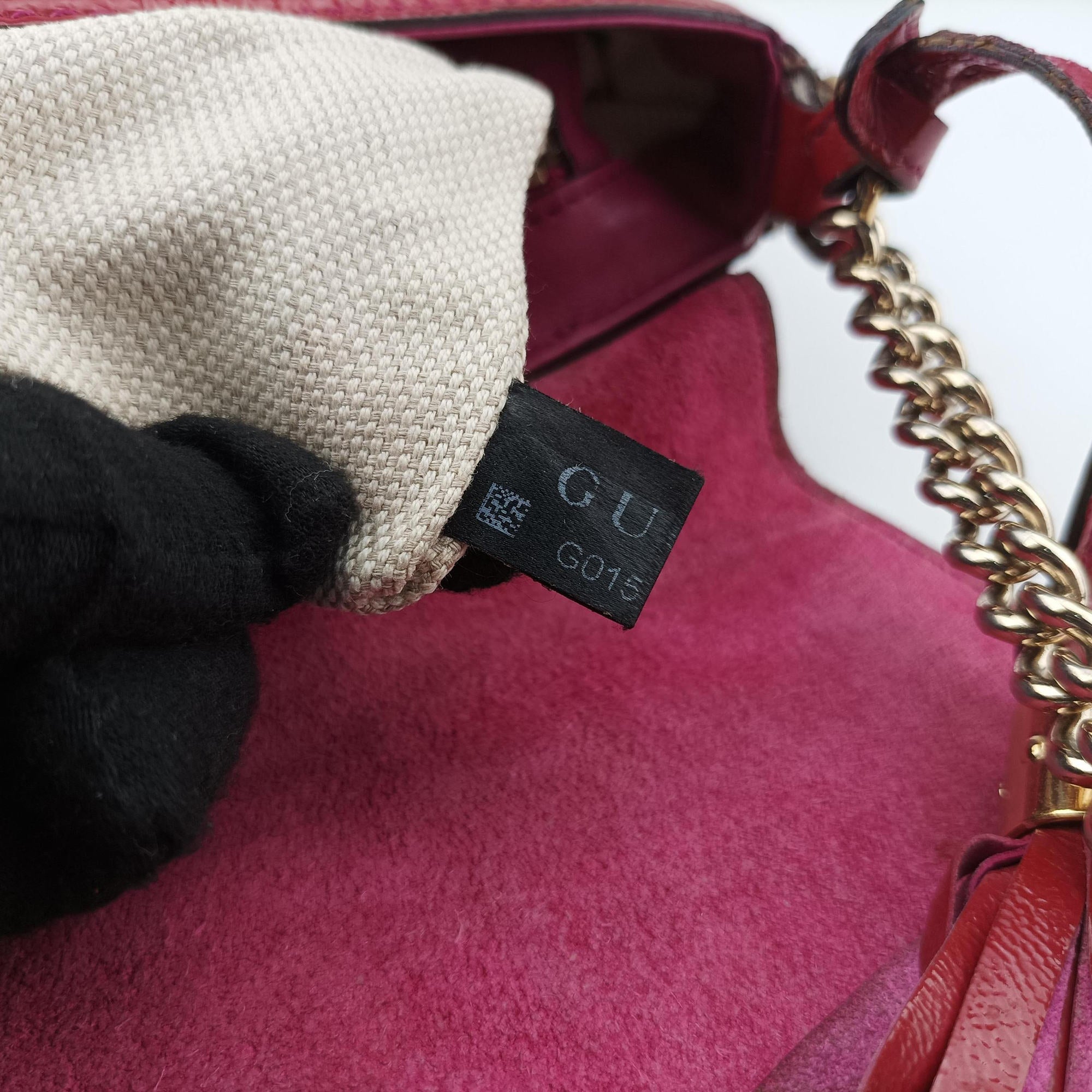 Pre-owned Gucci Soho Rose Patent Leather 336752 shoulderbag | stylenewstar