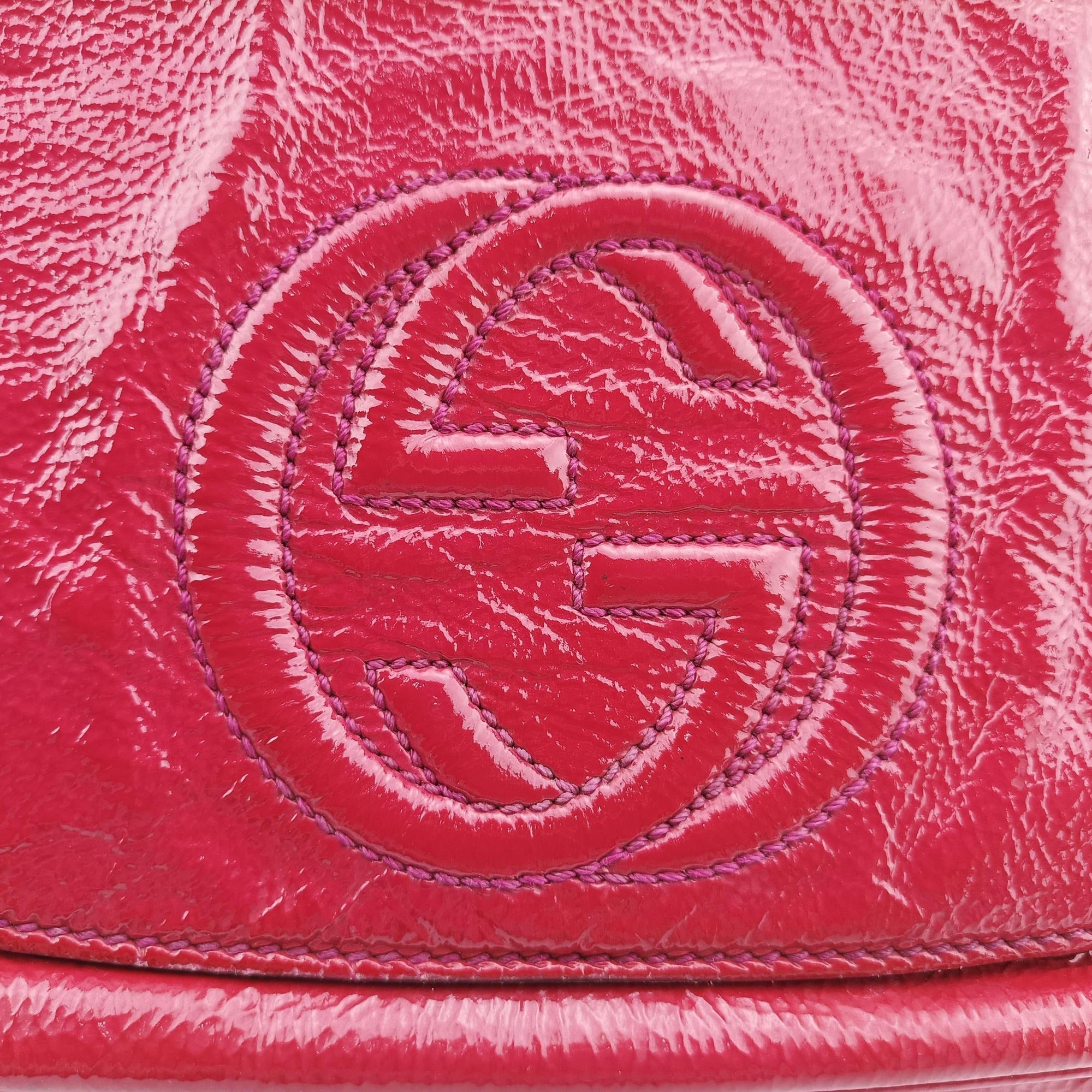 Pre-owned Gucci Soho Rose Patent Leather 336752 shoulderbag | stylenewstar