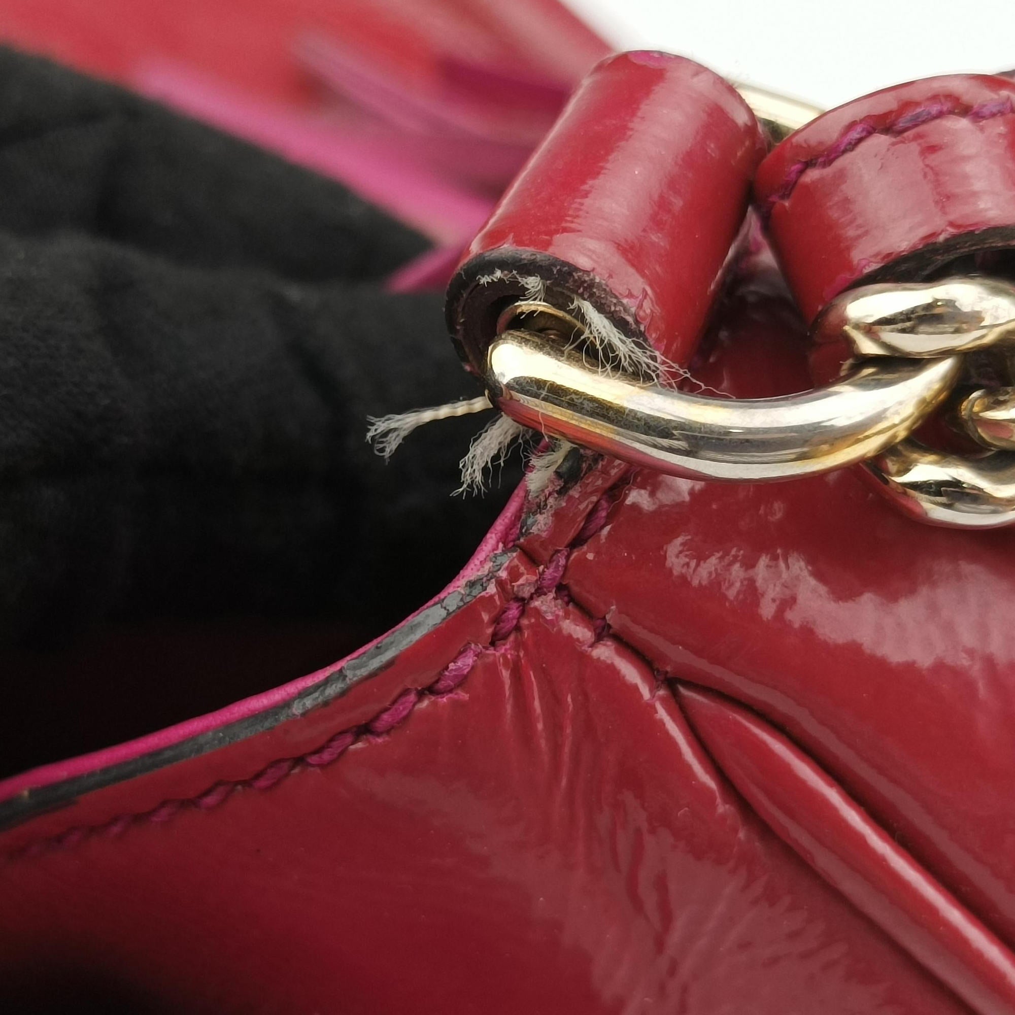 Pre-owned Gucci Soho Rose Patent Leather 336752 shoulderbag | stylenewstar