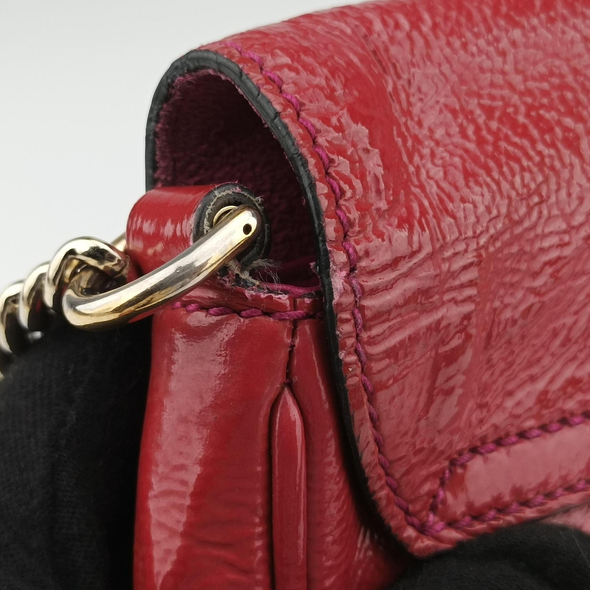 Pre-owned Gucci Soho Rose Patent Leather 336752 shoulderbag | stylenewstar