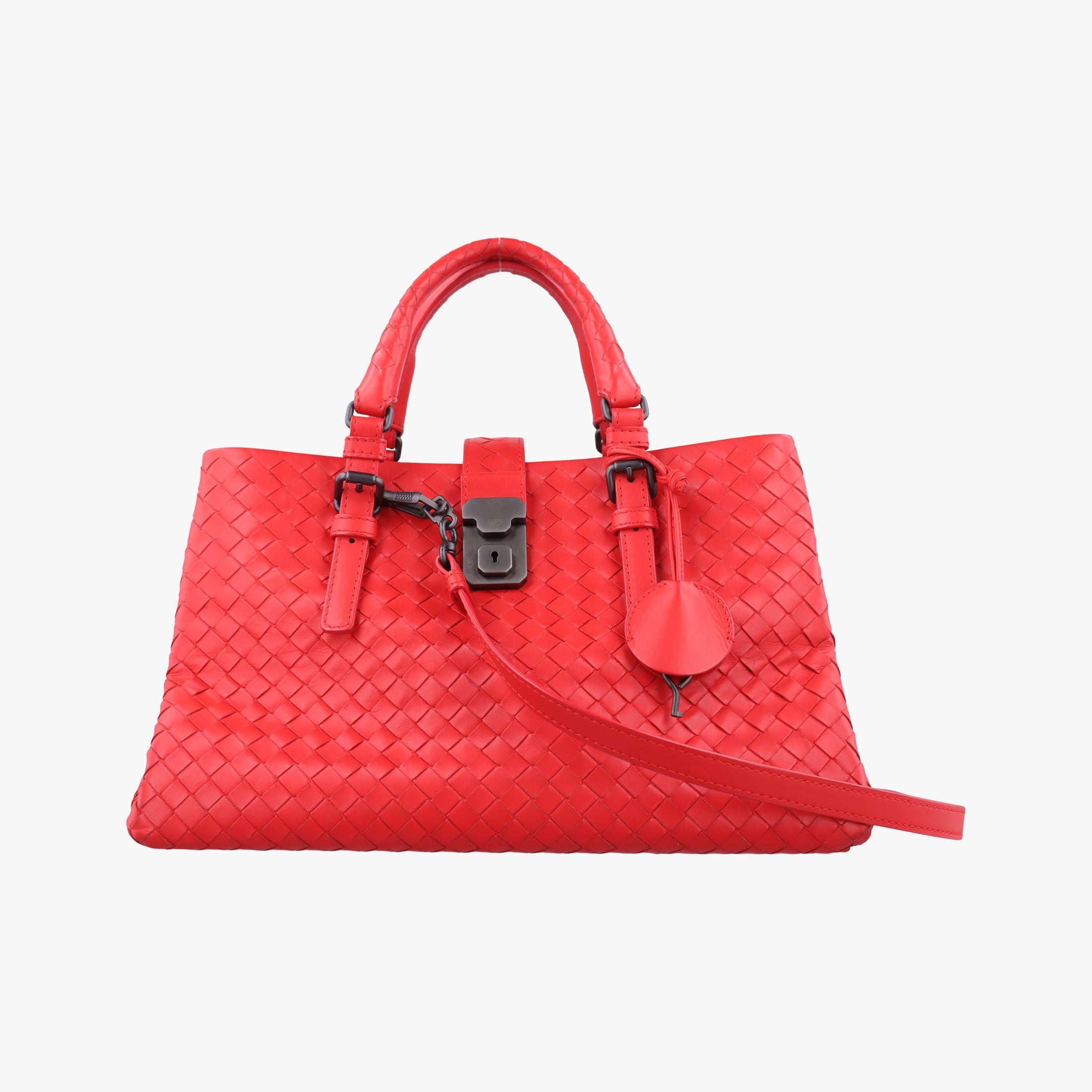 Secondhand Bottega Veneta Roma Intrecciato Red lambskin  shoulderbag | stylenewstar