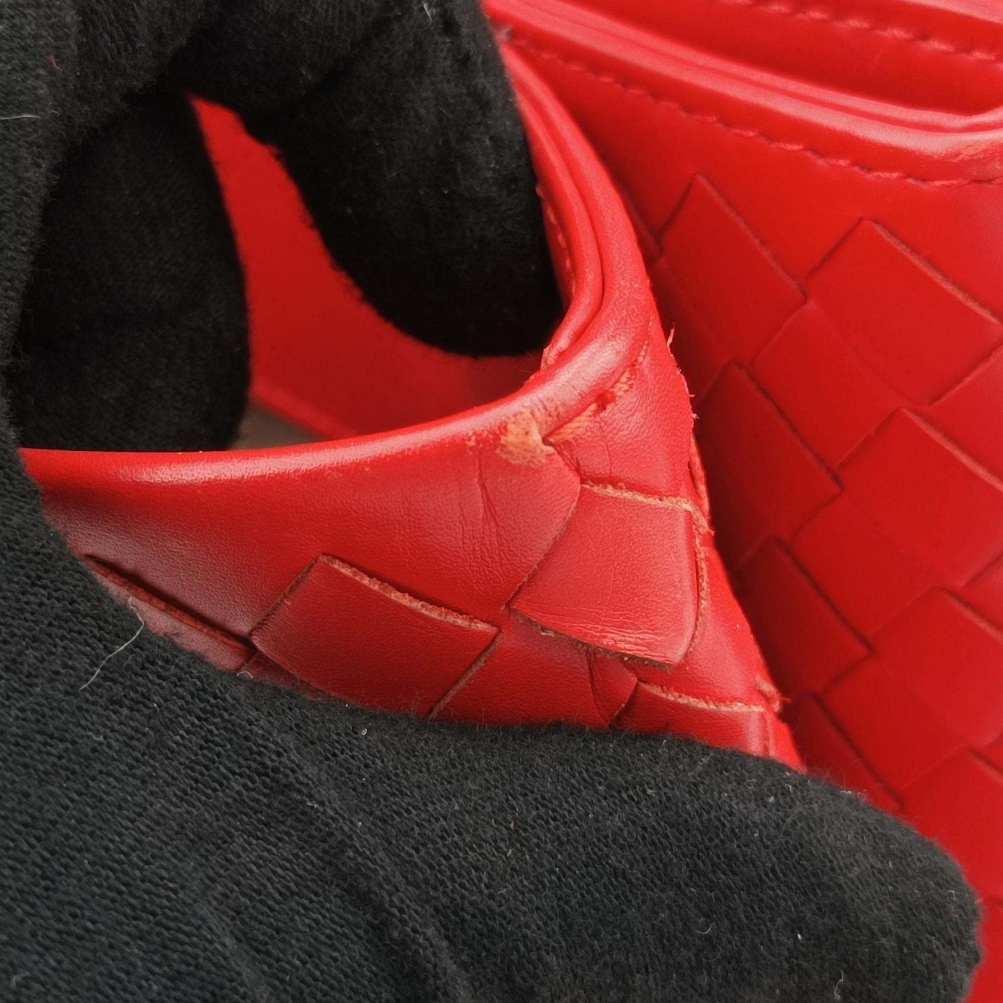 Secondhand Bottega Veneta Roma Intrecciato Red lambskin  shoulderbag | stylenewstar
