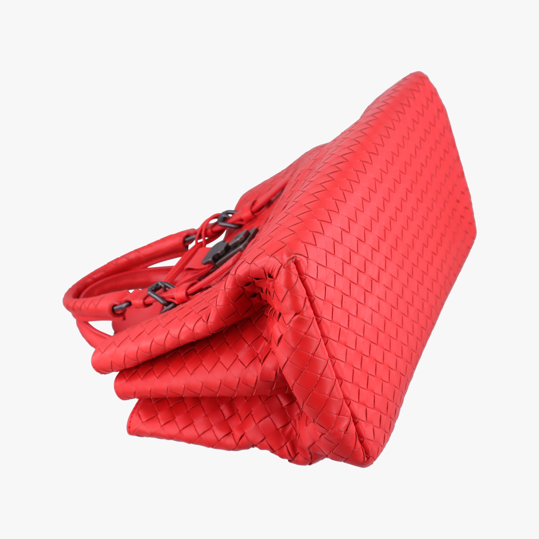 Secondhand Bottega Veneta Roma Intrecciato Red lambskin  shoulderbag | stylenewstar