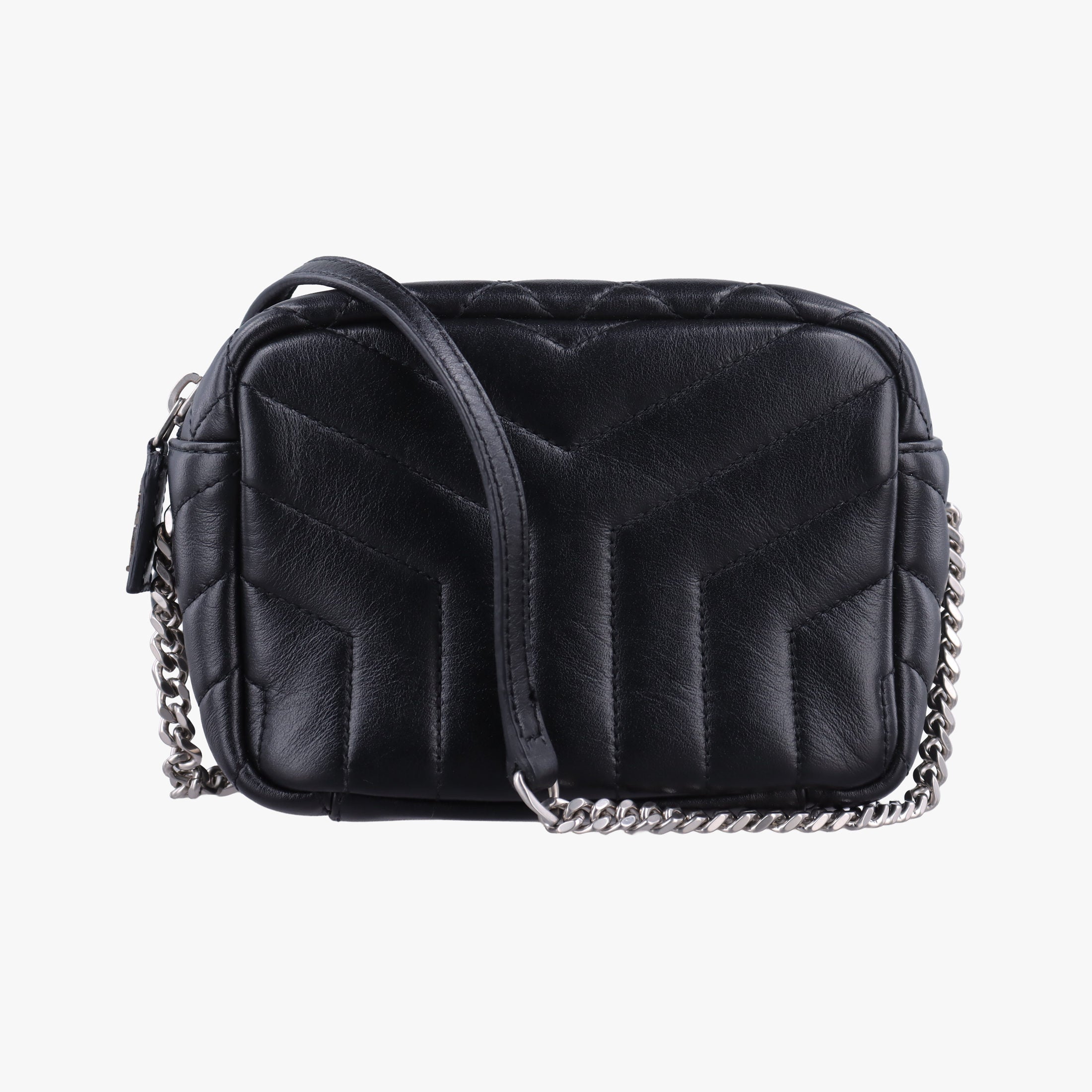 Pre-owned Yves Saint Laurent Lou Mini Bag Black Leather 457588 shoulderbag | stylenewstar