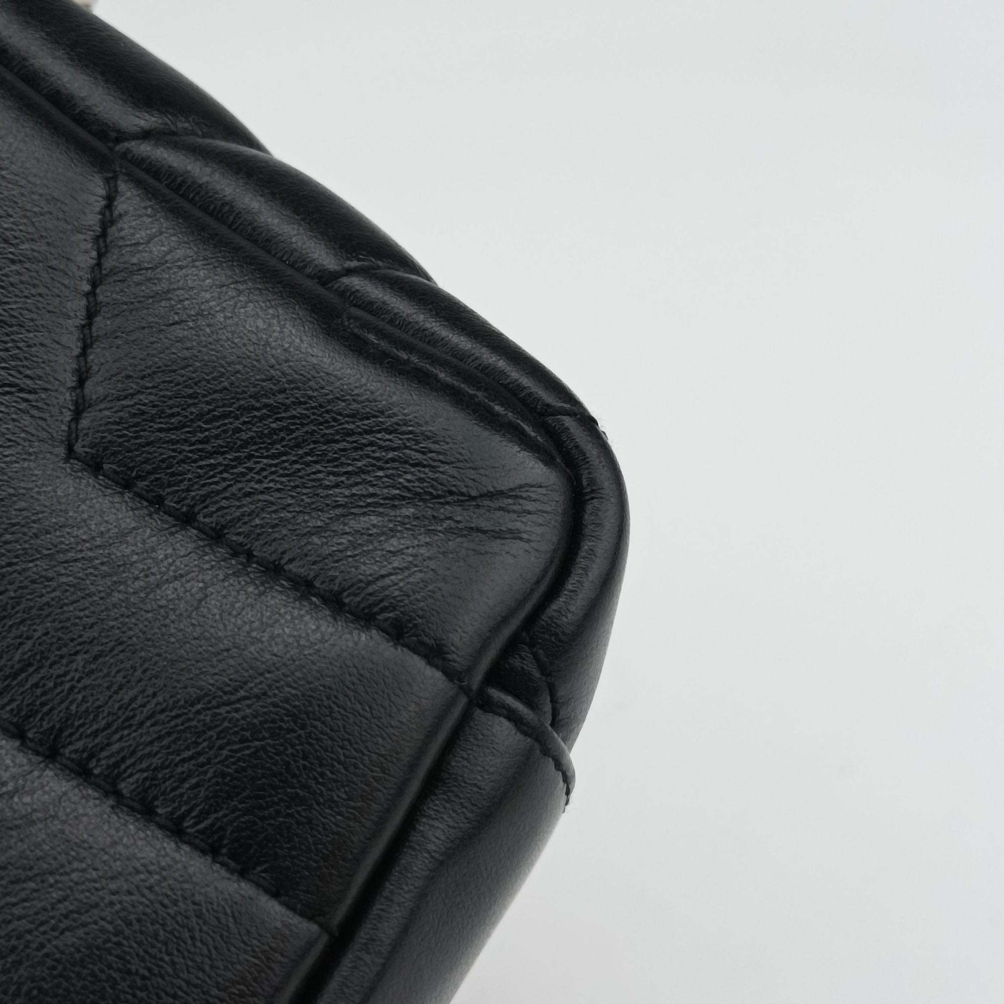 Pre-owned Yves Saint Laurent Lou Mini Bag Black Leather 457588 shoulderbag | stylenewstar