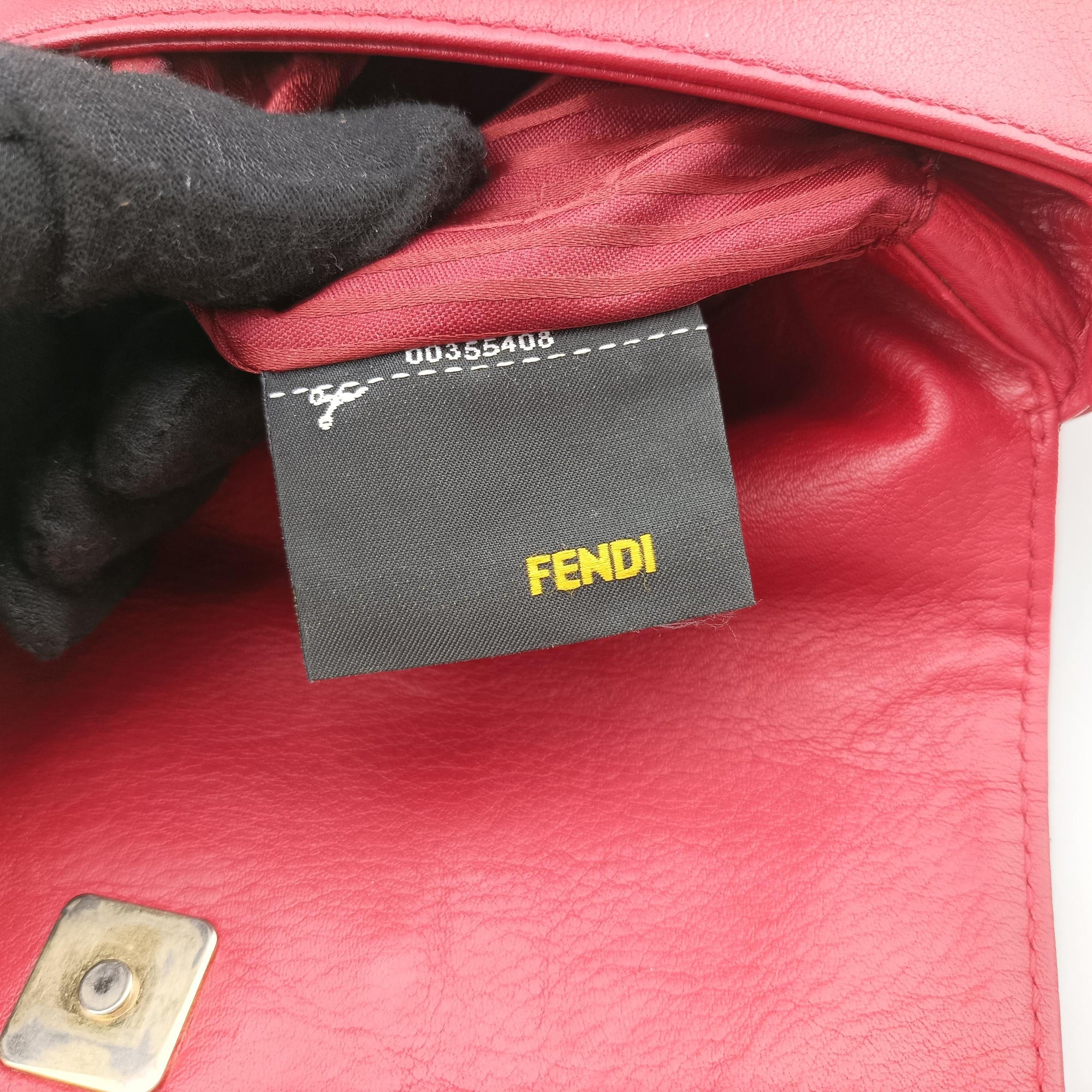 Pre-owned Fendi Fendista Pochette Red Leather 8M0276 shoulderbag | stylenewstar