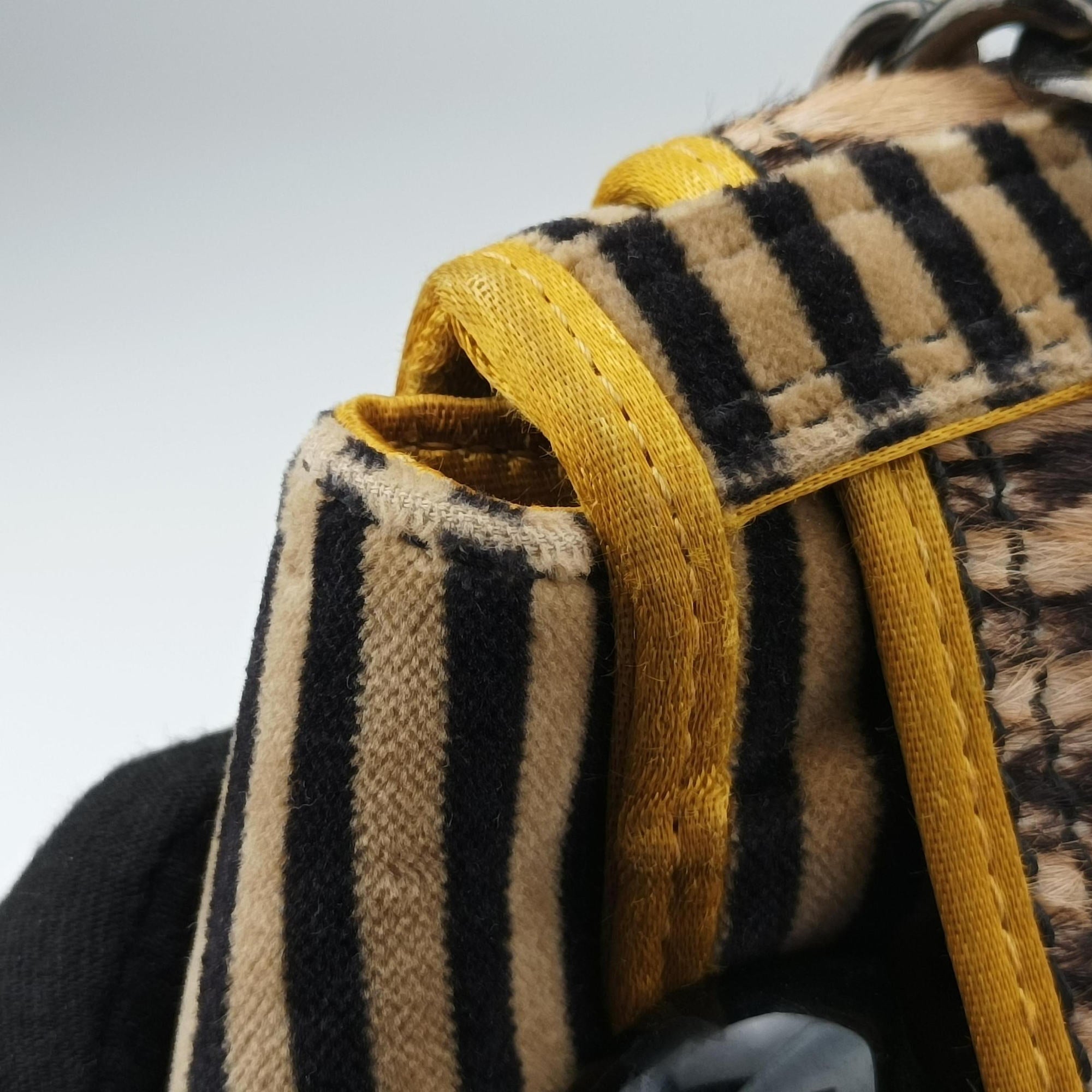 Vintage Fendi B Bag Multicolour Velvet × Fur 8BN165 handbag | stylenewstar