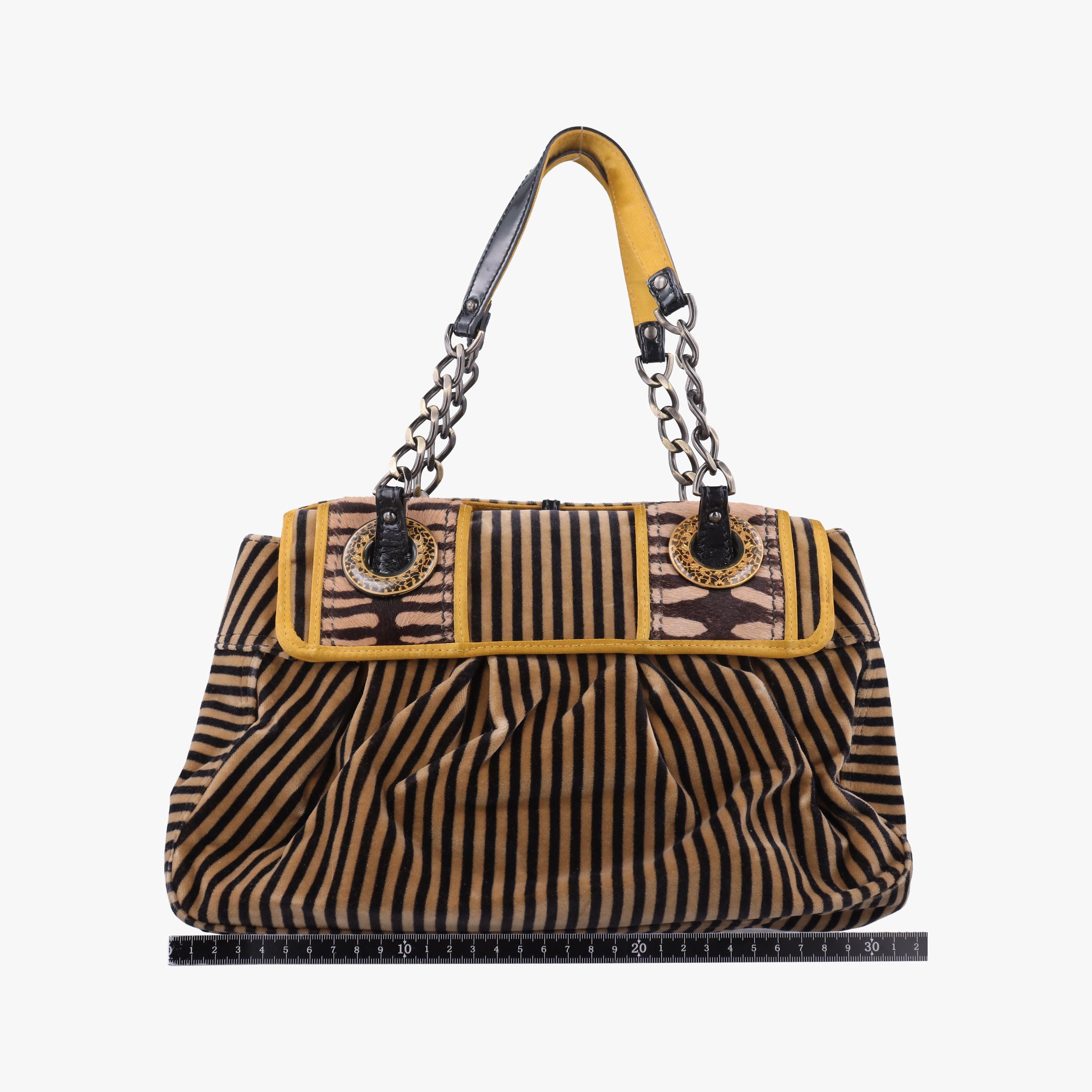 Vintage Fendi B Bag Multicolour Velvet × Fur 8BN165 handbag | stylenewstar