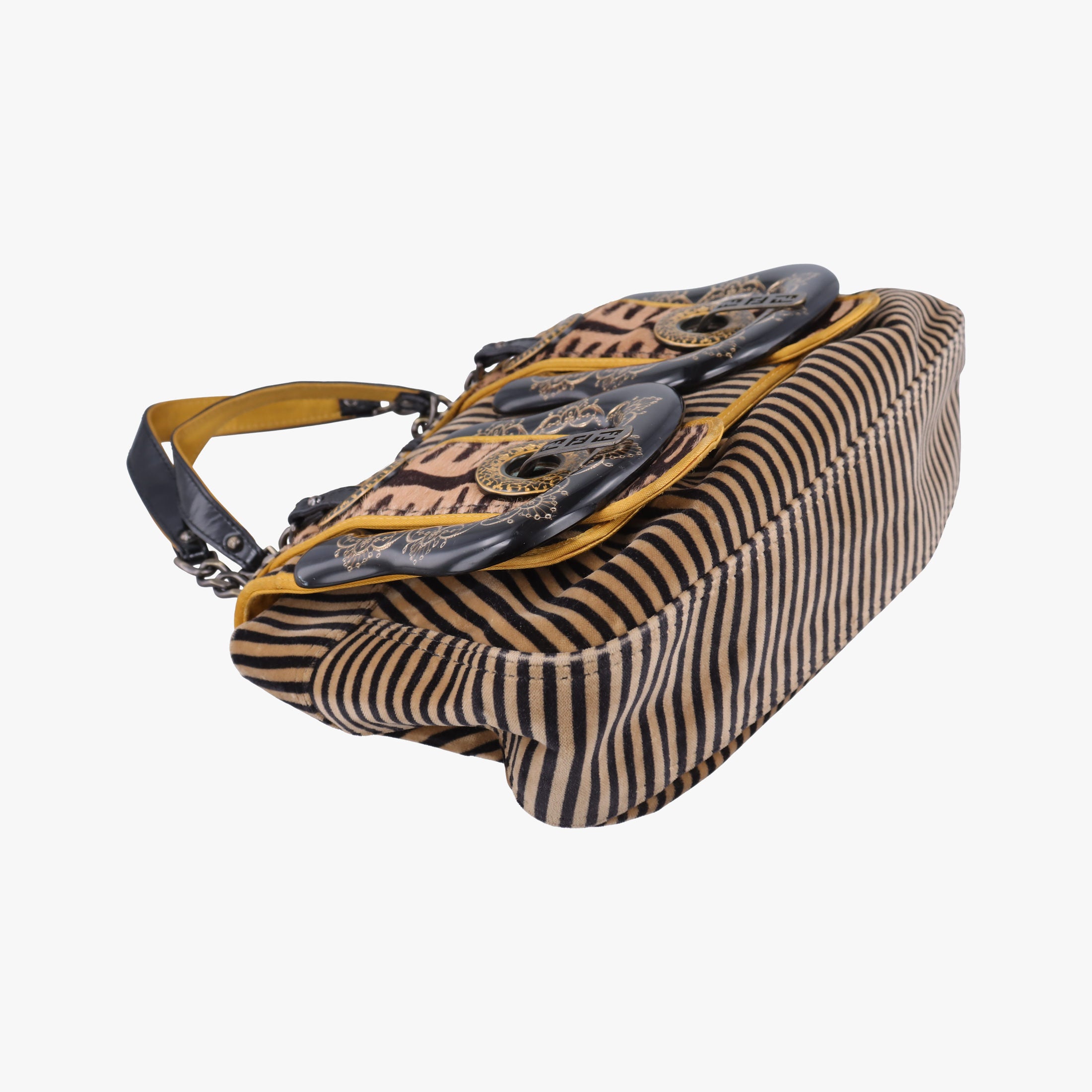 Vintage Fendi B Bag Multicolour Velvet × Fur 8BN165 handbag | stylenewstar