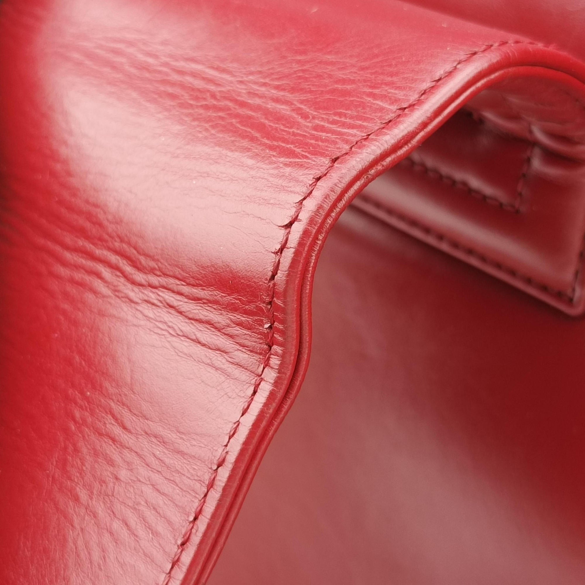 Secondhand Chanel Jetsetter Boy Shopping Tote Red Leather A66708 shoulderbag | stylenewstar
