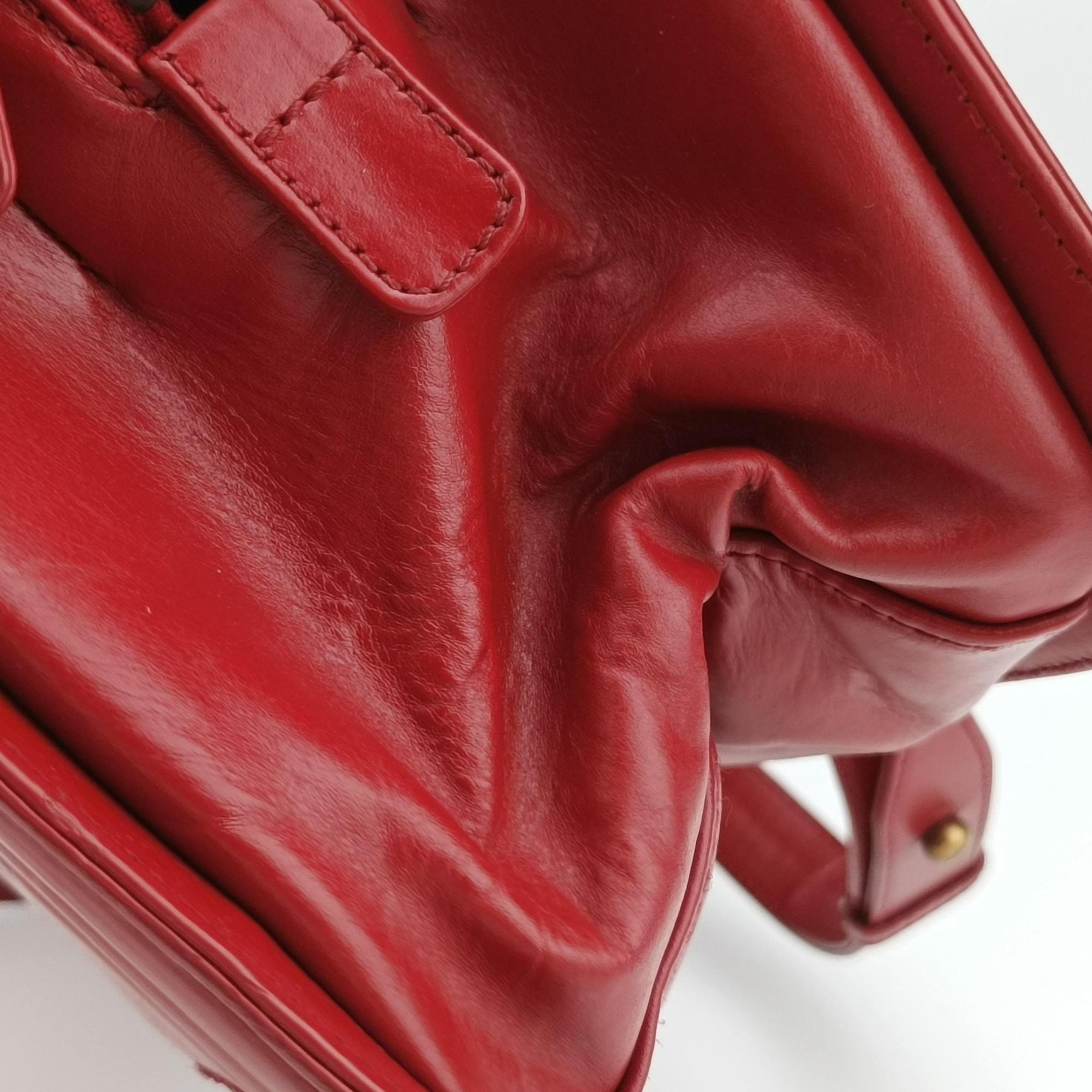 Secondhand Chanel Jetsetter Boy Shopping Tote Red Leather A66708 shoulderbag | stylenewstar