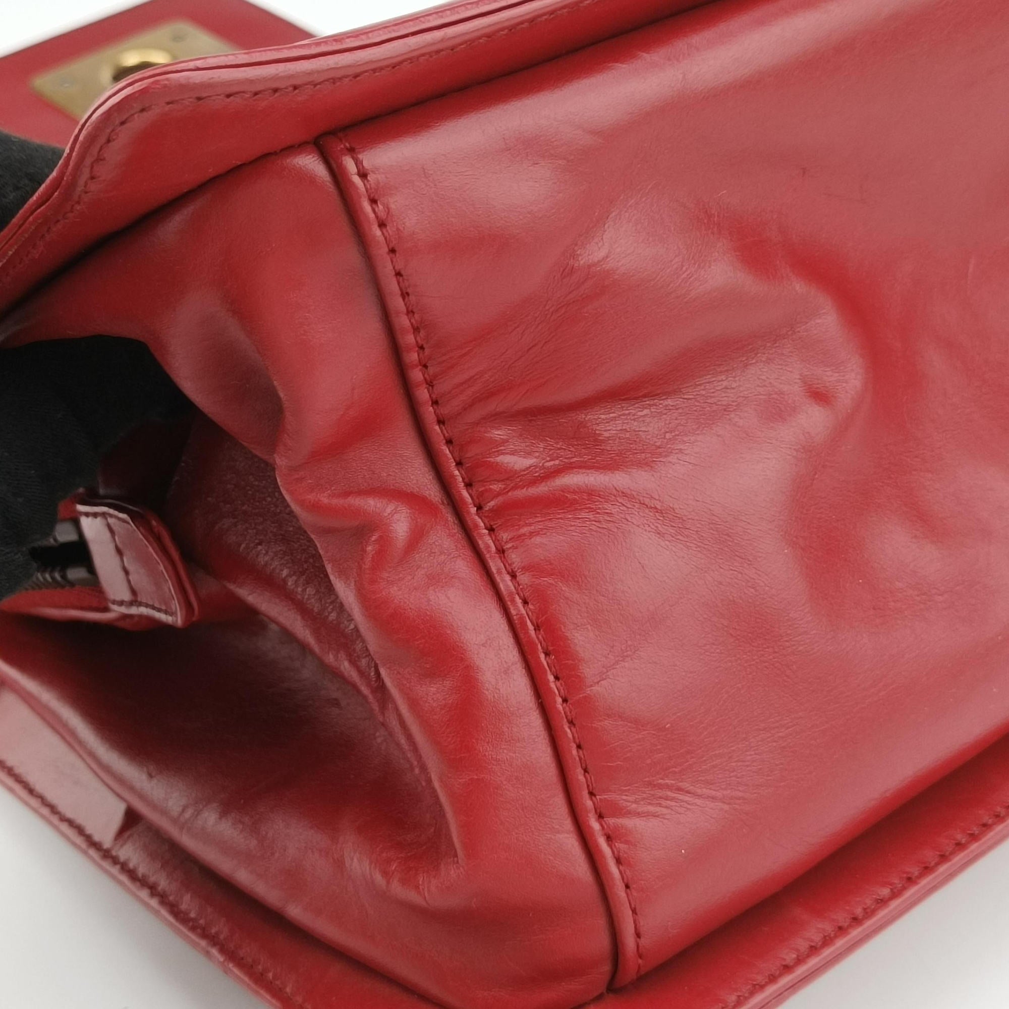 Secondhand Chanel Jetsetter Boy Shopping Tote Red Leather A66708 shoulderbag | stylenewstar