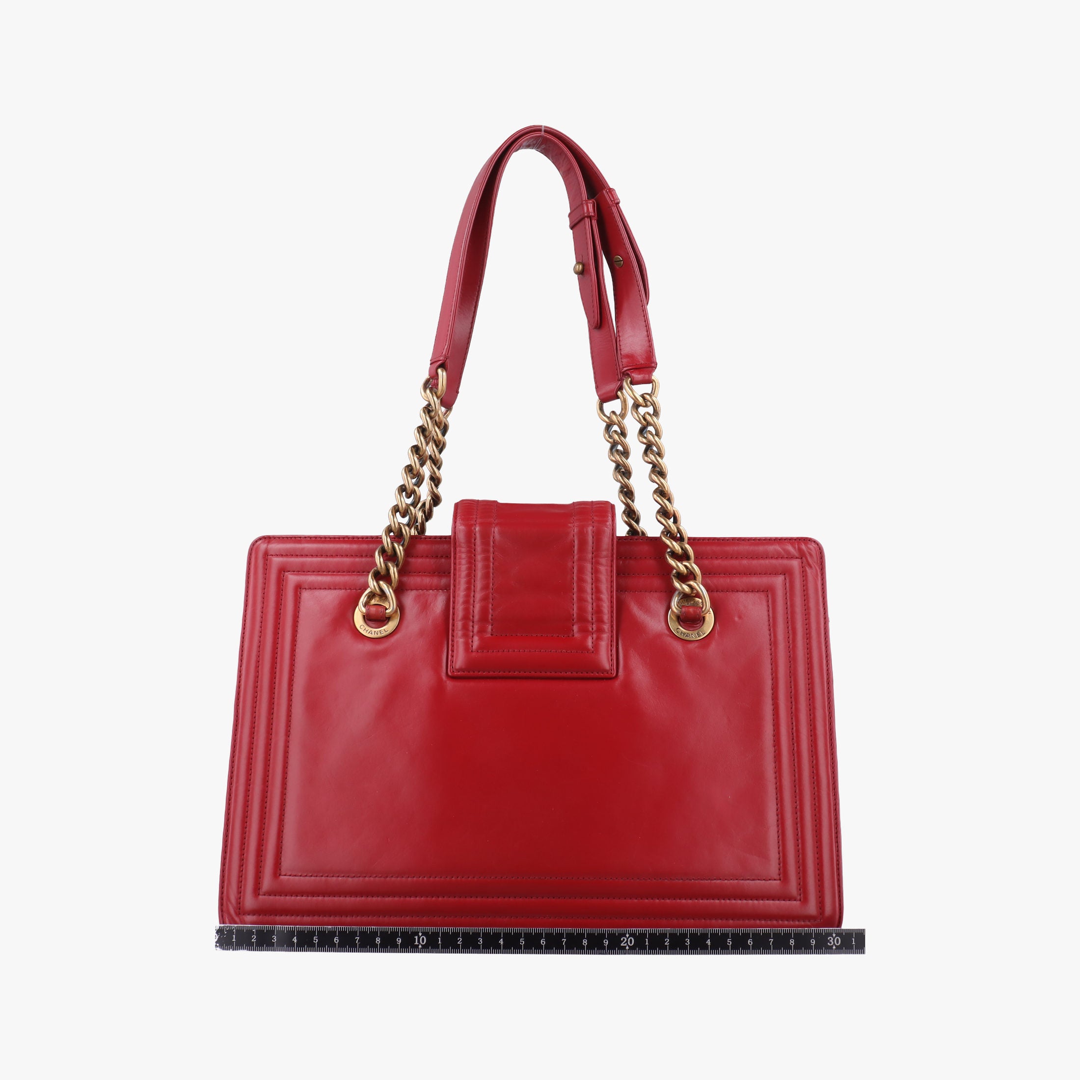 Secondhand Chanel Jetsetter Boy Shopping Tote Red Leather A66708 shoulderbag | stylenewstar