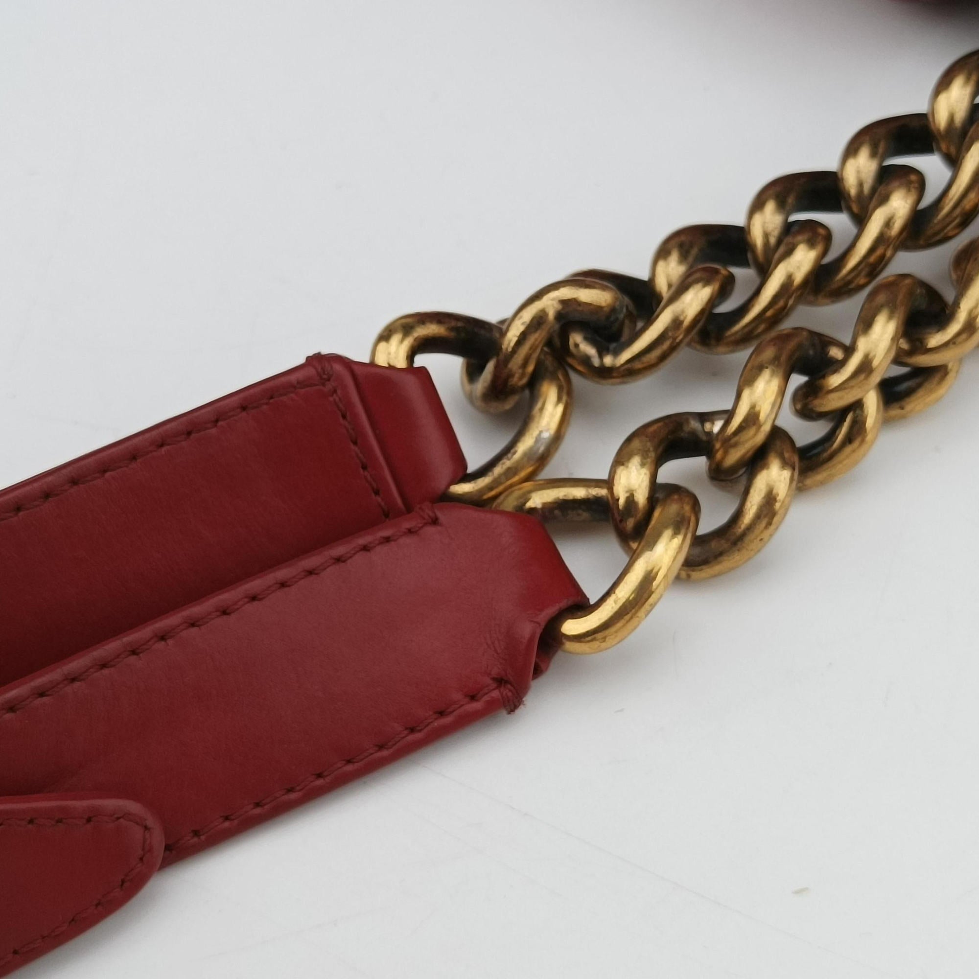 Secondhand Chanel Jetsetter Boy Shopping Tote Red Leather A66708 shoulderbag | stylenewstar