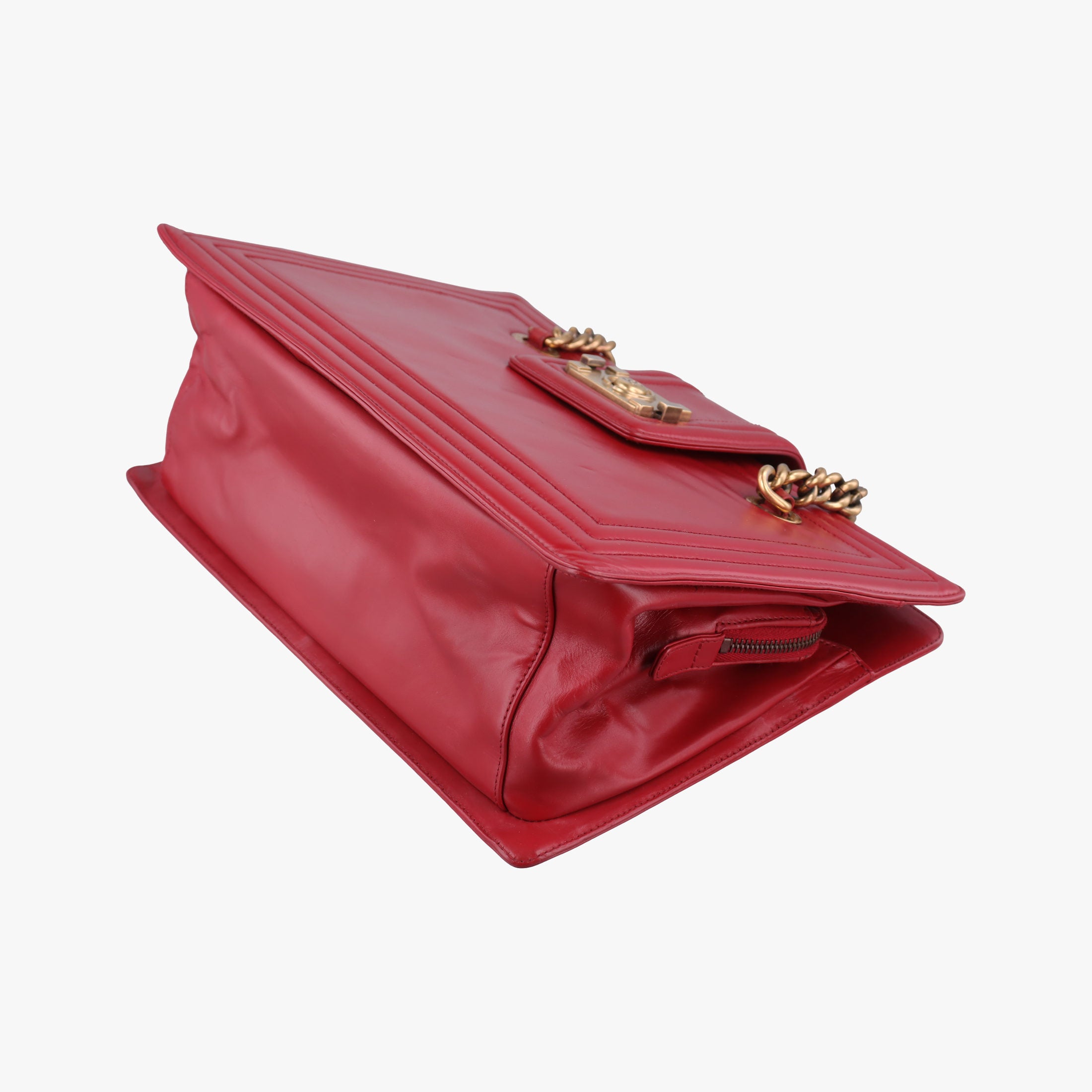Secondhand Chanel Jetsetter Boy Shopping Tote Red Leather A66708 shoulderbag | stylenewstar