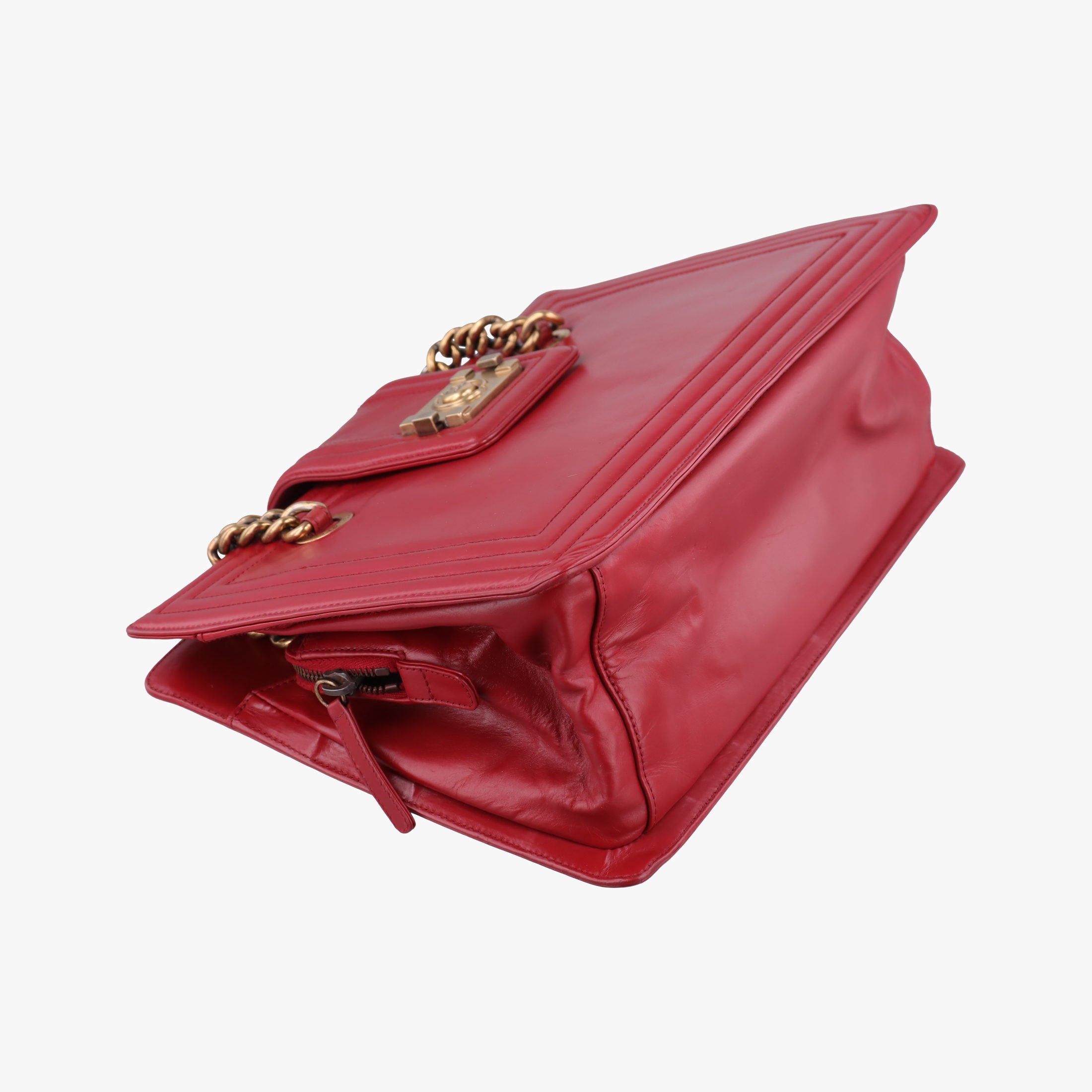 Secondhand Chanel Jetsetter Boy Shopping Tote Red Leather A66708 shoulderbag | stylenewstar