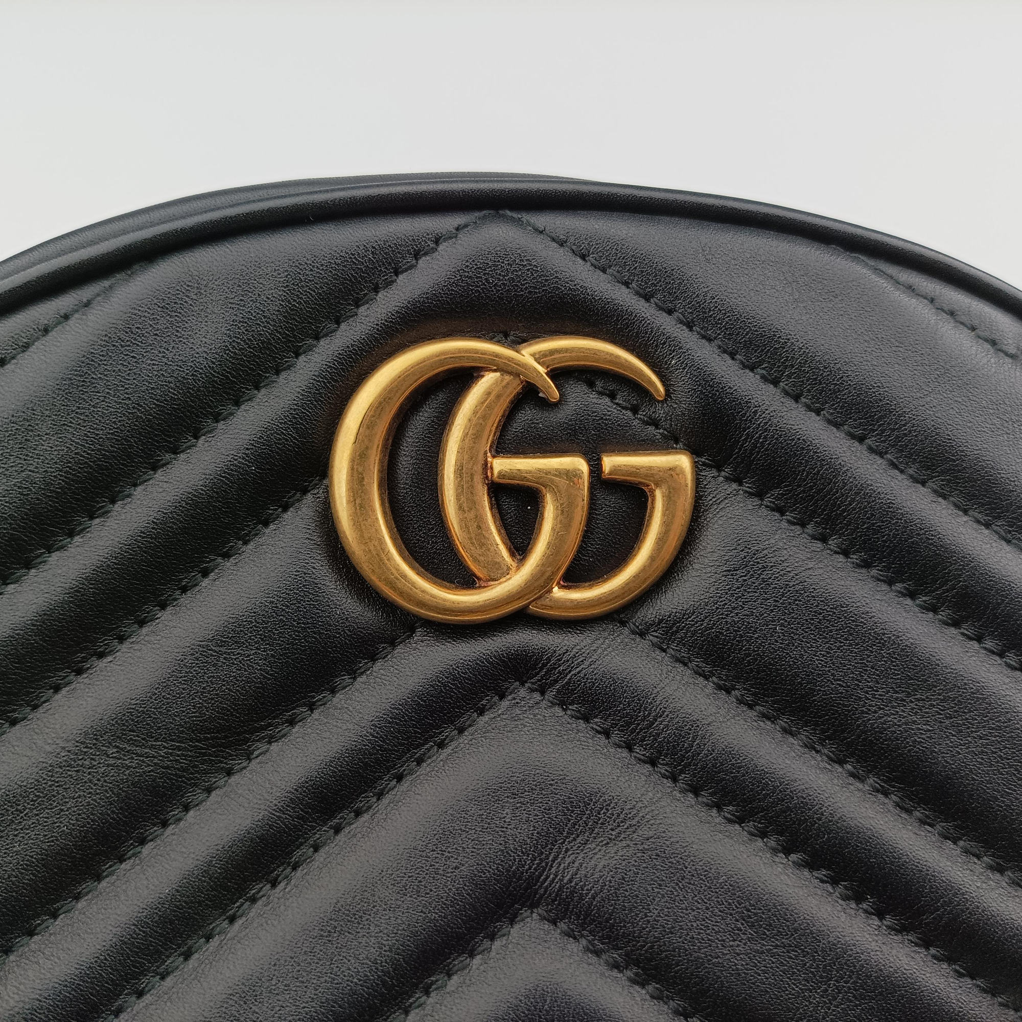 Vintage Gucci GG Marmont Black Leather 476434 bum bag/waist bag | stylenewstar