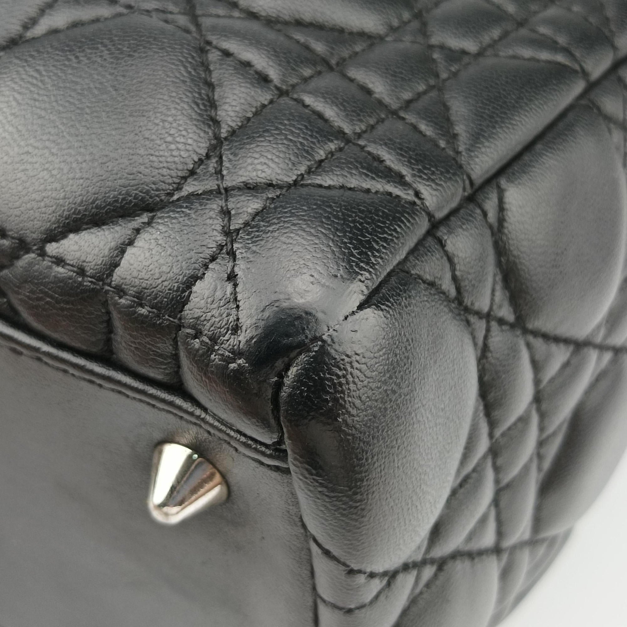 Pre-owned Christian Dior Lady Dior Black lambskin  shoulderbag | stylenewstar